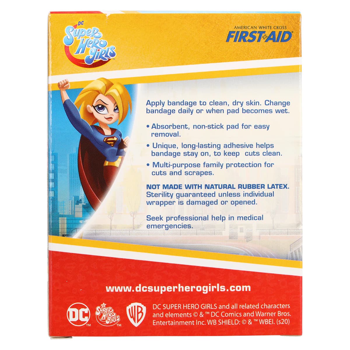 Dukal Stat Strip Adhesive Bandage, Plastic, 3/4" x 3", SuperHero Girls, Sterile, 100/Box thumbnail 4