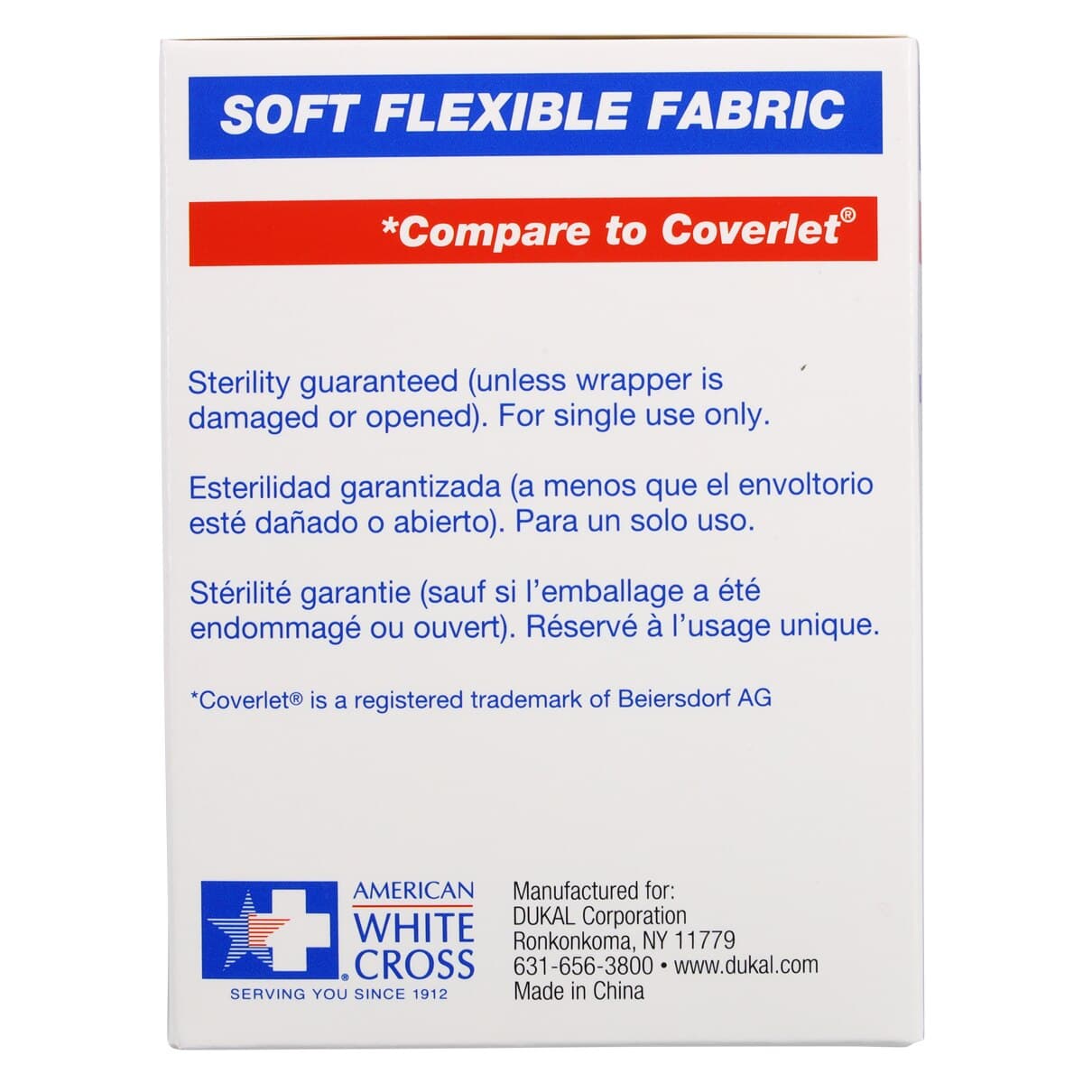 American White Cross Adhesive Bandage, Fabric, 1-1/2 x 2 inches, Tan, Sterile, 100/Box thumbnail 6