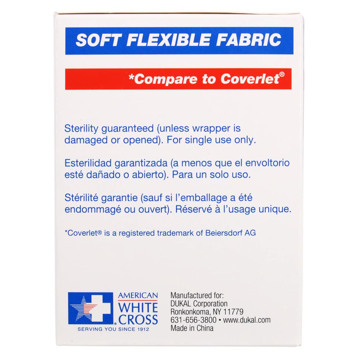 American White Cross Adhesive Bandage, Fabric, 1-1/2 x 2-9/16", Tan, Sterile, 100/Box thumbnail 7
