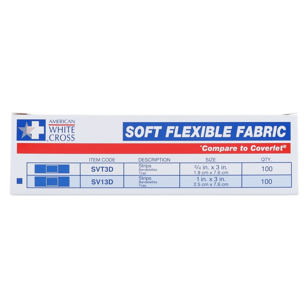 American White Cross Adhesive Bandage, Fabric, 1" x 3", Tan, Sterile, 100/Box thumbnail 5