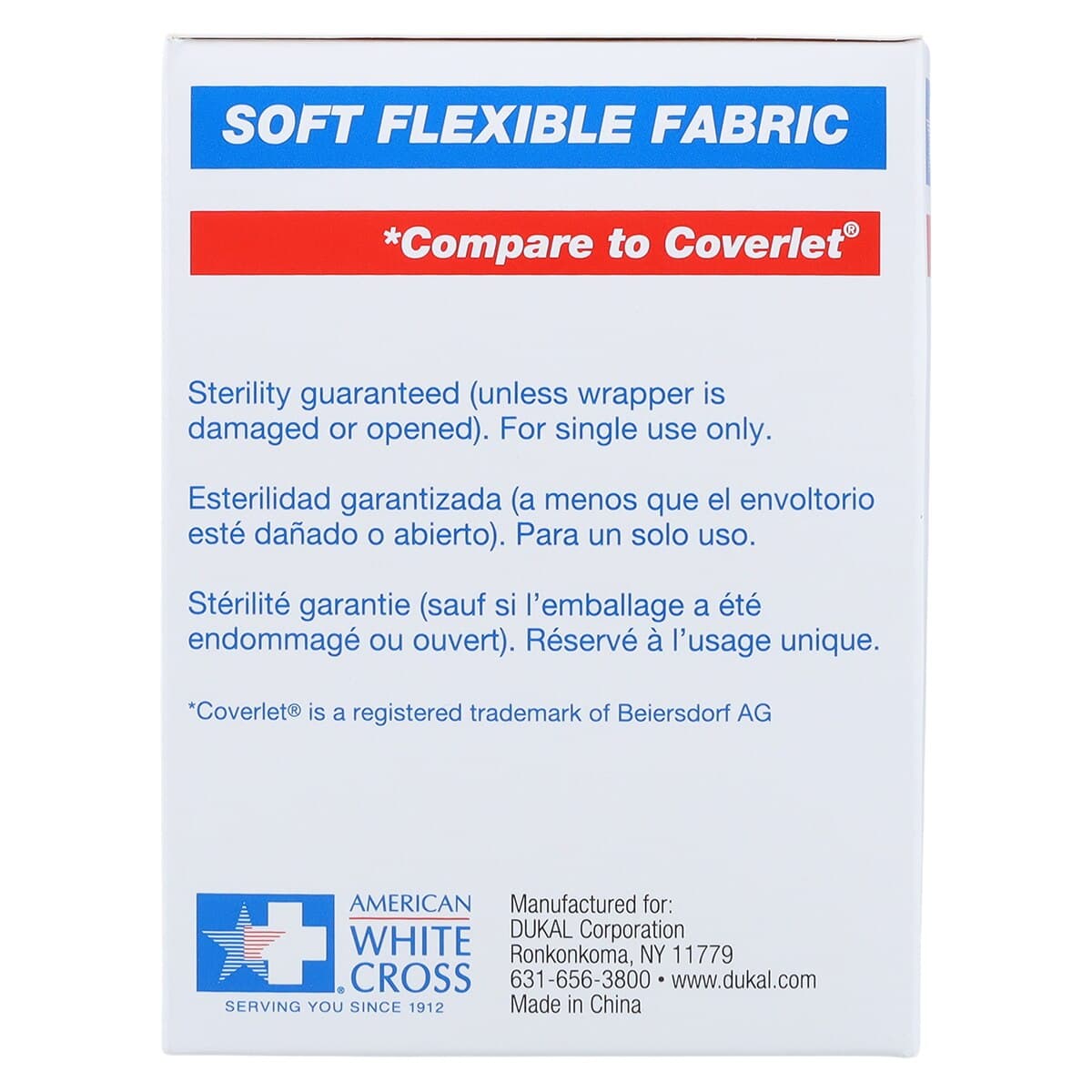 American White Cross Adhesive Bandage, Fabric, 3" x 2.88", Tan, Sterile, 50/Box thumbnail 8