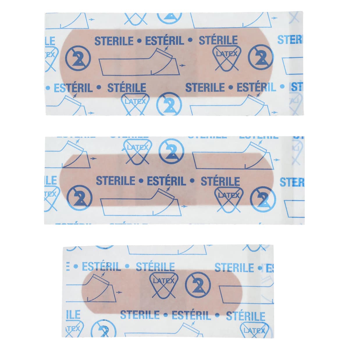 American White Cross Adhesive Bandage Plastic Strip, Assorted Sizes, Tan, Sterile, 50/Box thumbnail 3