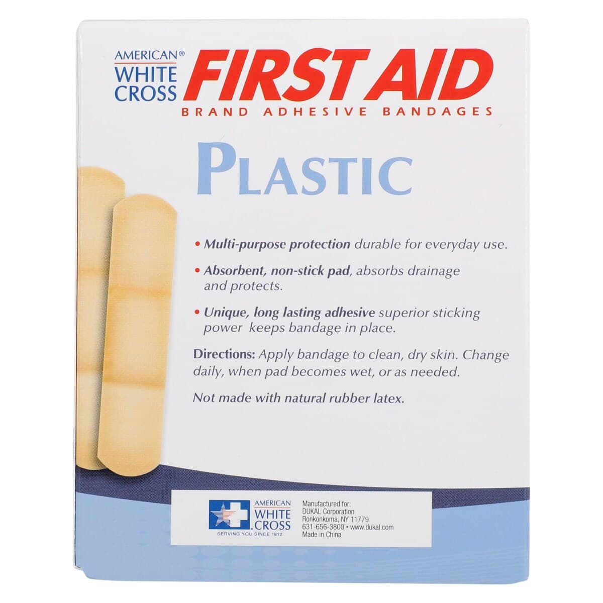 American White Cross Adhesive Bandage Plastic Strip, Assorted Sizes, Tan, Sterile, 50/Box thumbnail 5