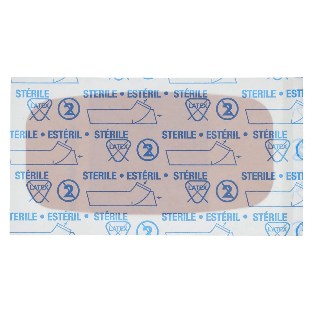American White Cross Adhesive Bandage Plastic Patch, 2x4", Tan, Sterile, 50/Box thumbnail 3