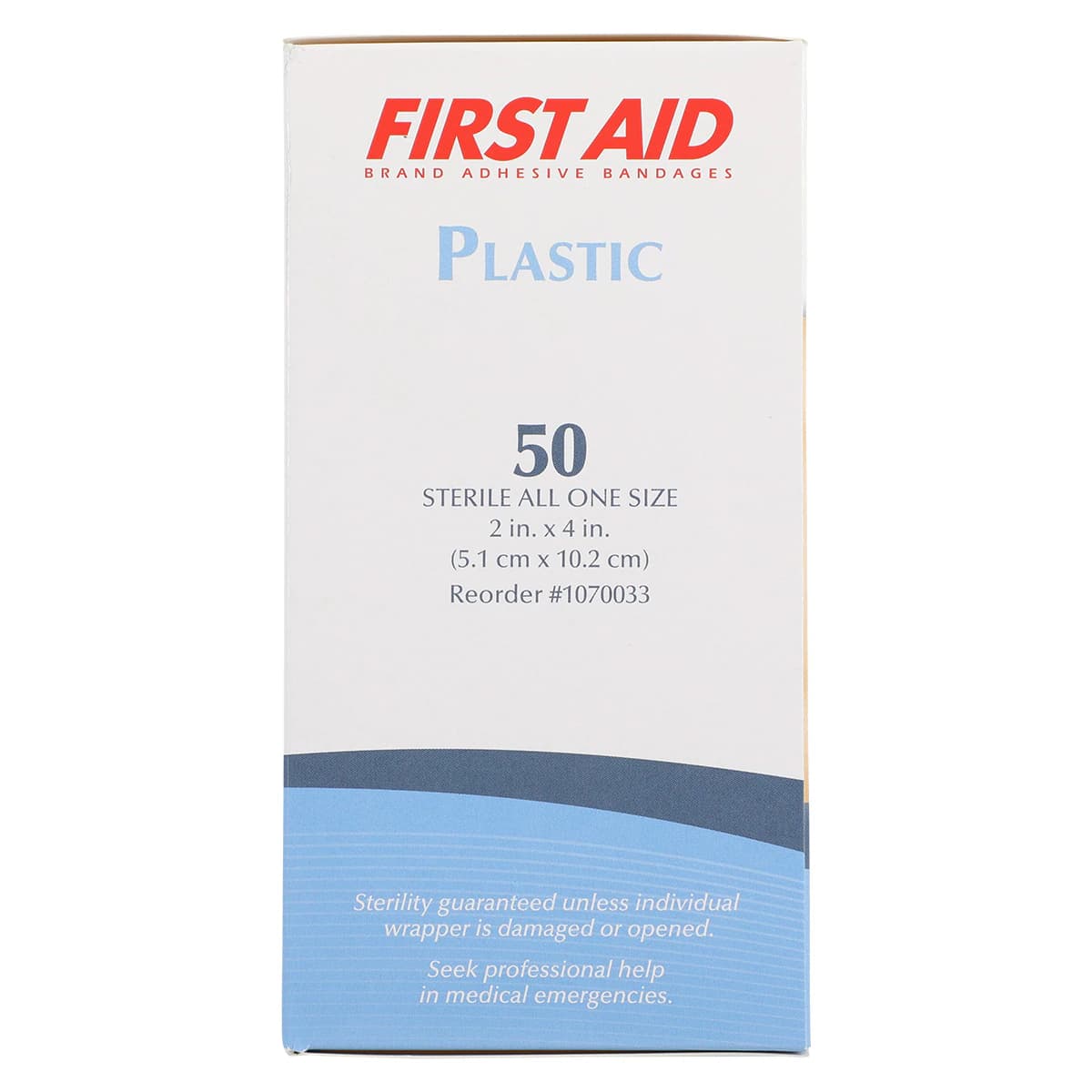 American White Cross Adhesive Bandage Plastic Patch, 2x4", Tan, Sterile, 50/Box thumbnail 5