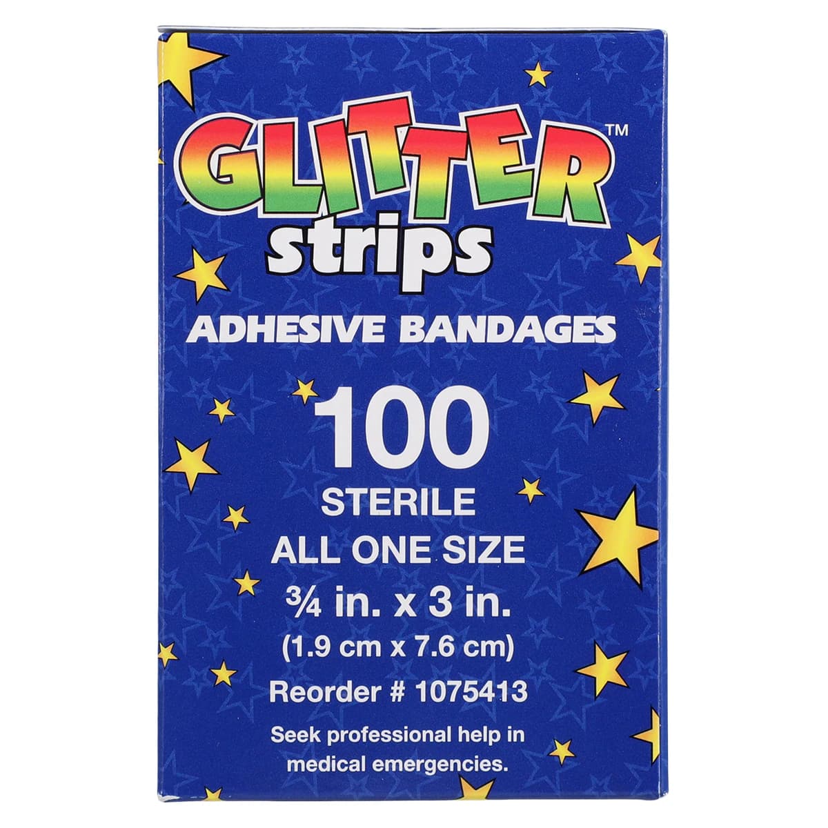 Dukal Stat Strip Adhesive Bandage, Plastic, 3/4" x 3", Glitter, Sterile, 100/Box thumbnail 6
