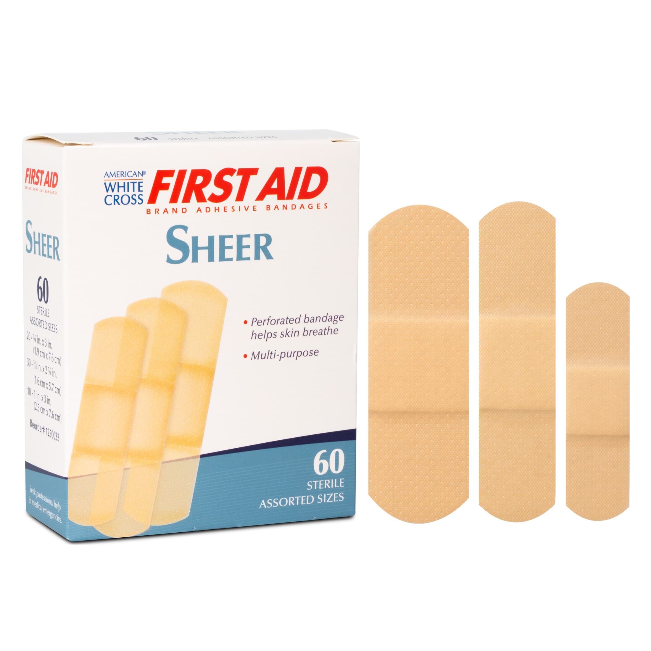 Dukal Sheer Plastic Film Adhesive Bandages, Assorted Sizes, Sterile, 60/Box thumbnail 2