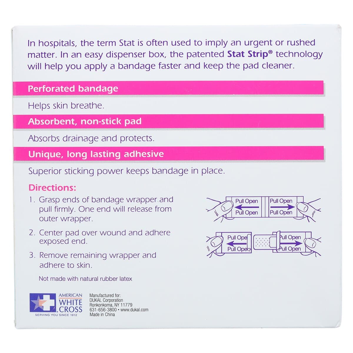 Dukal Stat Strip Adhesive Bandage, Plastic, Sheer, Sterile, 1" x 3", 100/Box thumbnail 5