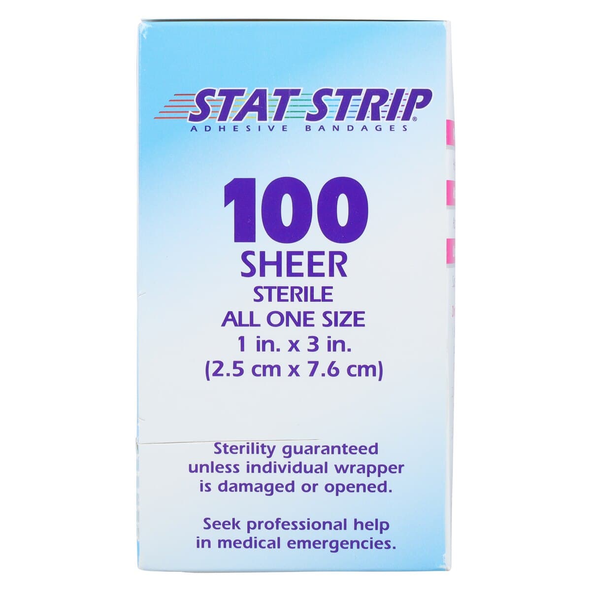 Dukal Stat Strip Adhesive Bandage, Plastic, Sheer, Sterile, 1" x 3", 100/Box thumbnail 6