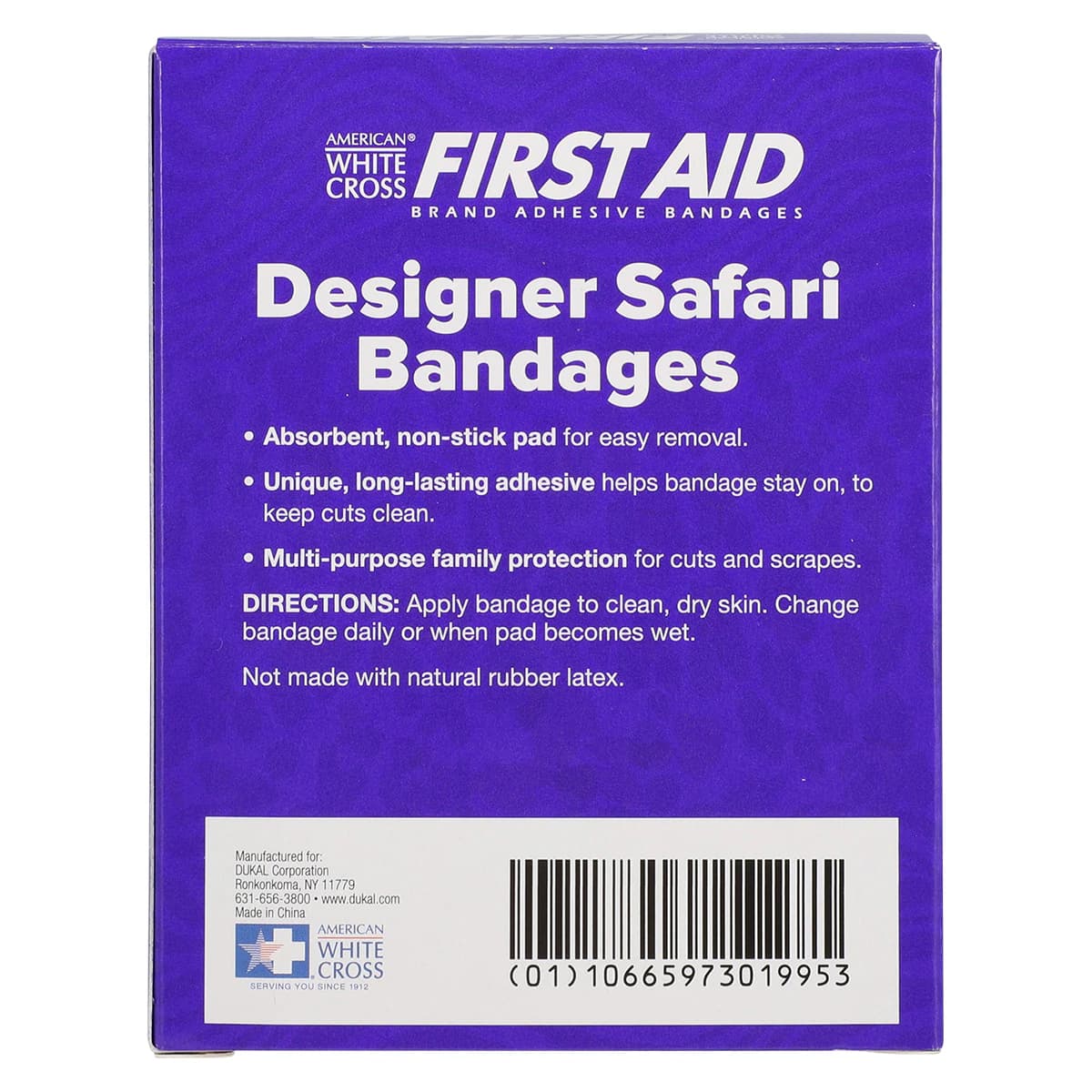 American White Cross Adhesive Bandage, Plastic, 3/4" x 3", Designer Safari, Sterile, 100/Box thumbnail 4