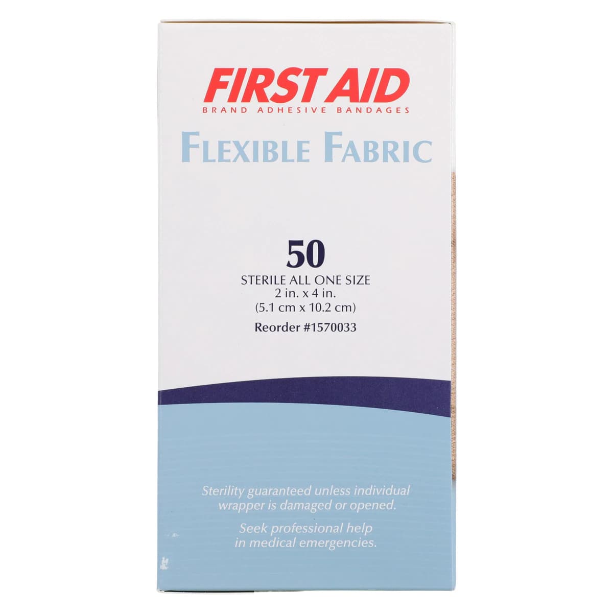 American White Cross Adhesive Bandage, Fabric, Lightweight Flexible, 2" x 4", Tan, Sterile, 50/Box thumbnail 5