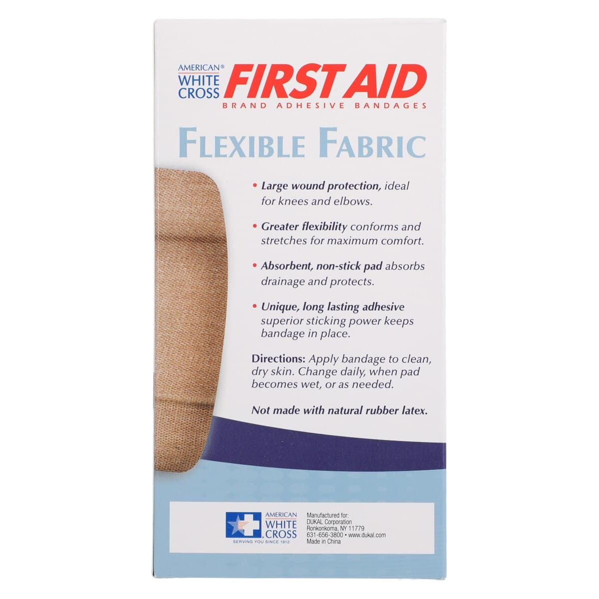 American White Cross Adhesive Bandage, Fabric, Lightweight Flexible, 2" x 4", Tan, Sterile, 50/Box thumbnail 6