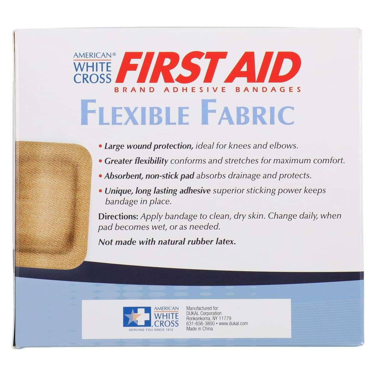 American White Cross Adhesive Bandage, Fabric, Lightweight Flexible, 2" x 3", Tan, Sterile, 100/Box thumbnail 5