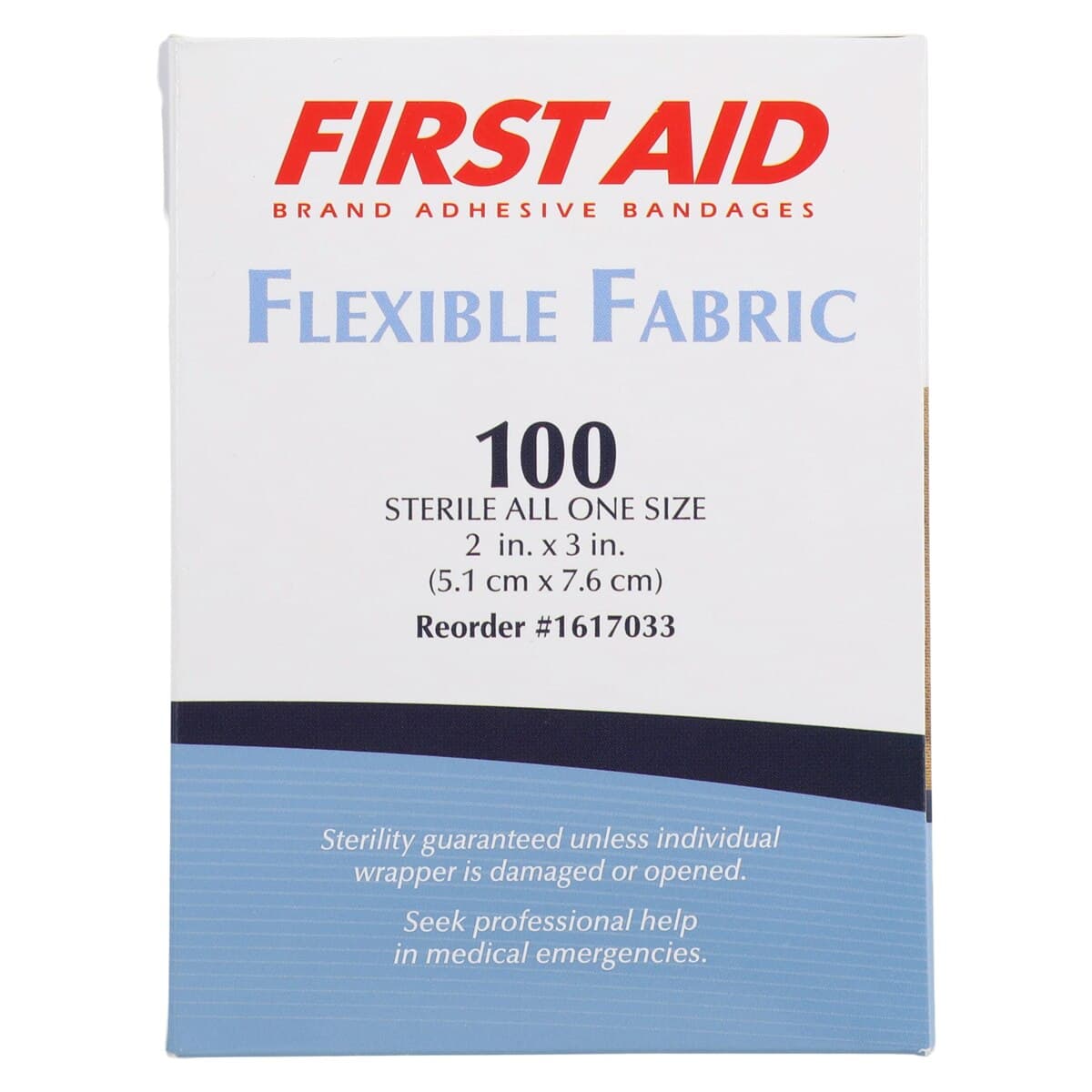 American White Cross Adhesive Bandage, Fabric, Lightweight Flexible, 2" x 3", Tan, Sterile, 100/Box thumbnail 6
