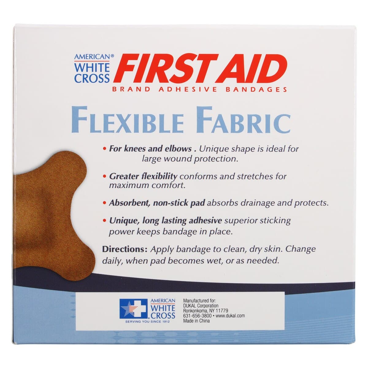 American White Cross Adhesive Bandage, Fabric, 2-7/8" x 3", Tan, Sterile, 50/Box thumbnail 5