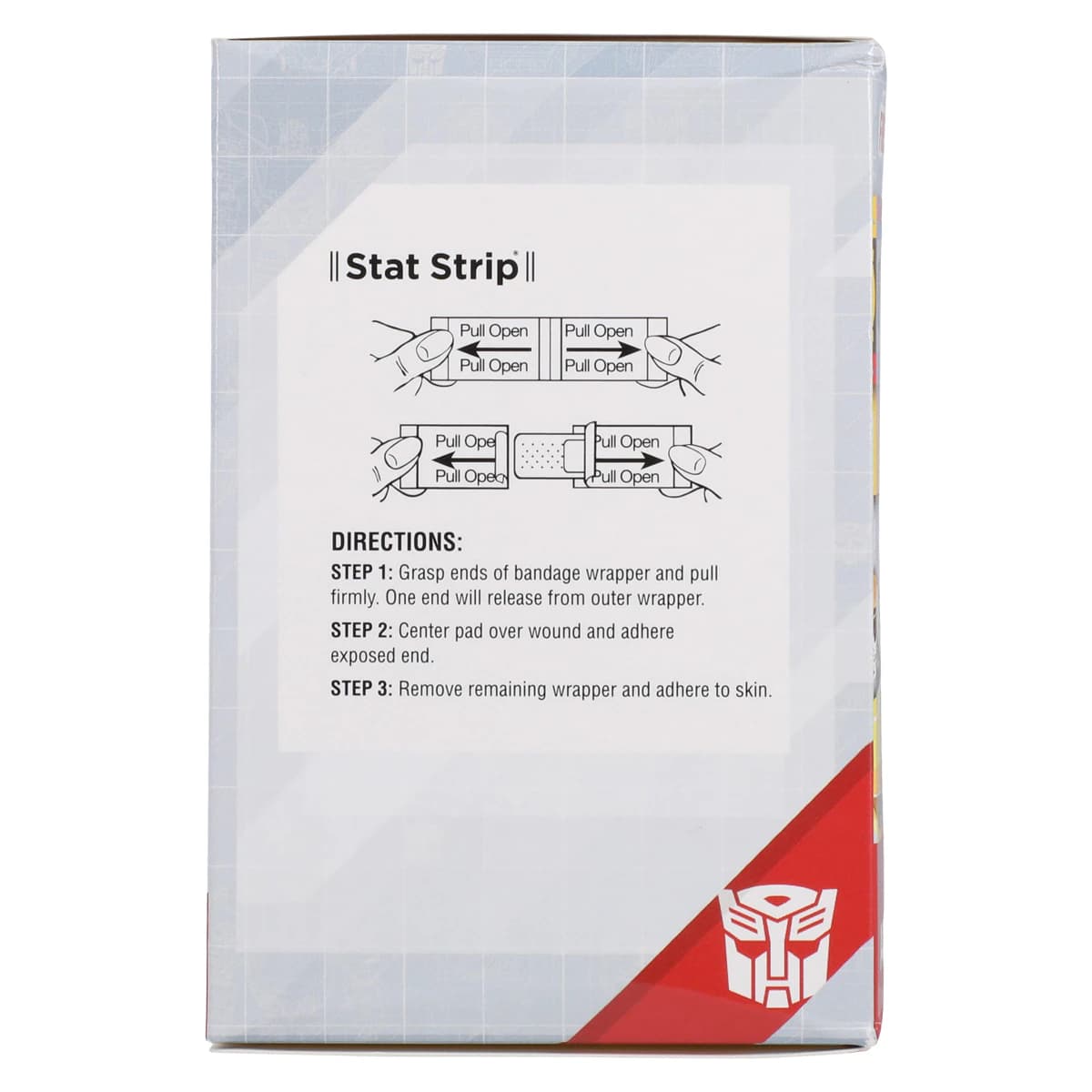 Dukal Stat Strip Adhesive Bandage, Plastic, 3/4" x 3", Transformers, Sterile, 100/Box thumbnail 6