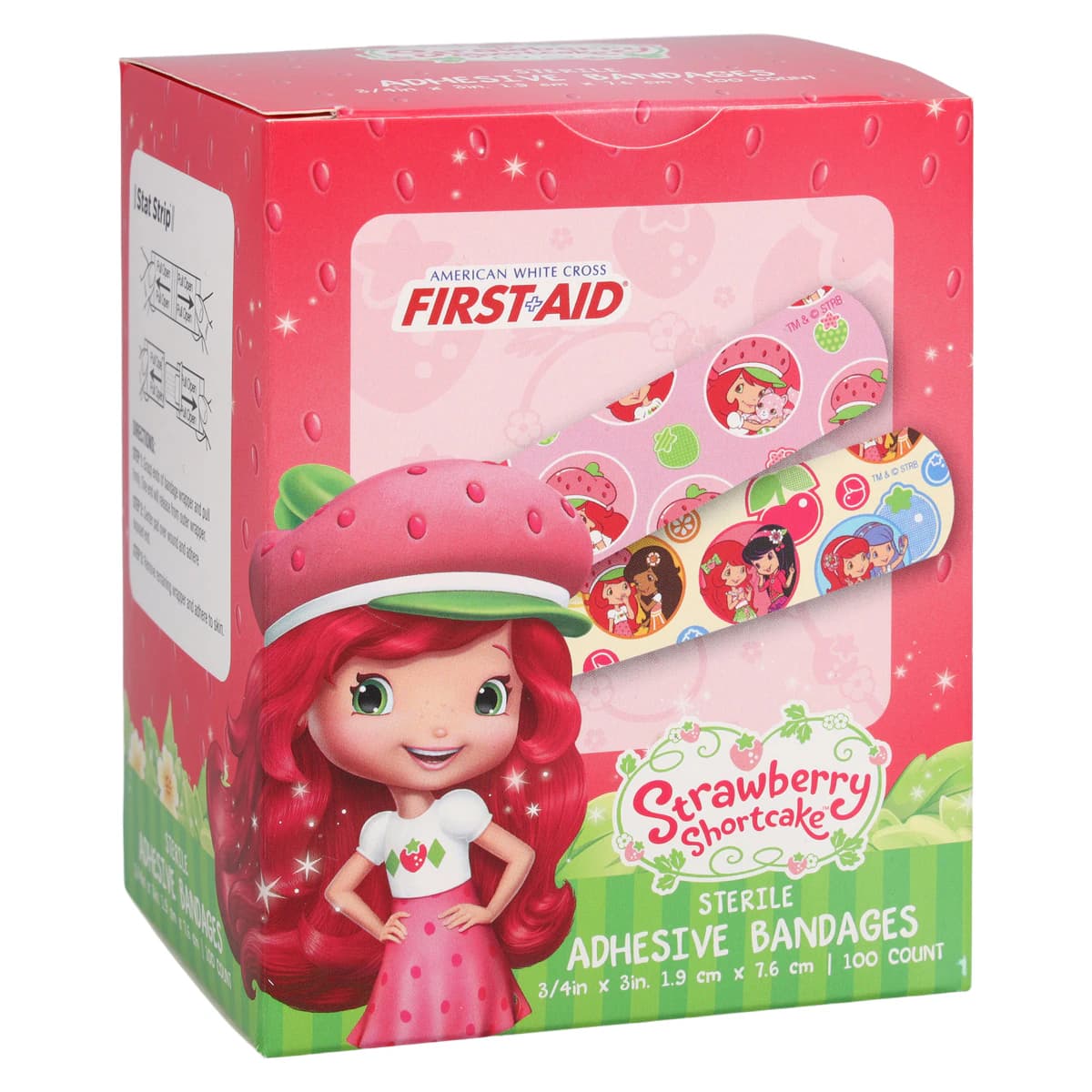 Dukal Stat Strip Adhesive Bandages, Plastic, Strawberry Shortcake, 3/4" x 3", Sterile, 100/Box thumbnail 7