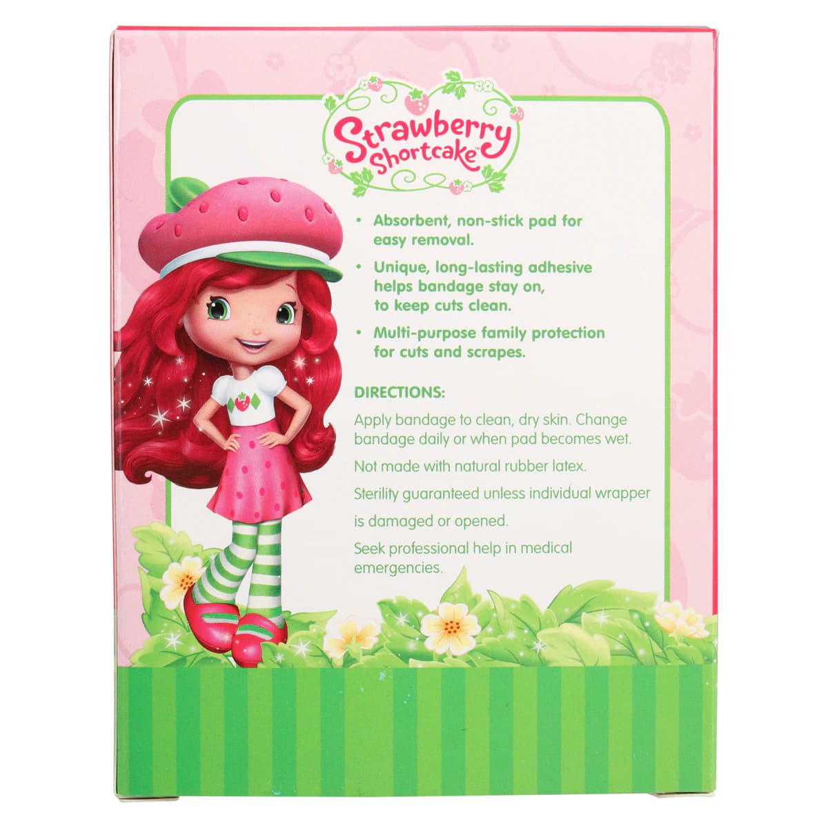 Dukal Stat Strip Adhesive Bandages, Plastic, Strawberry Shortcake, 3/4" x 3", Sterile, 100/Box thumbnail 4