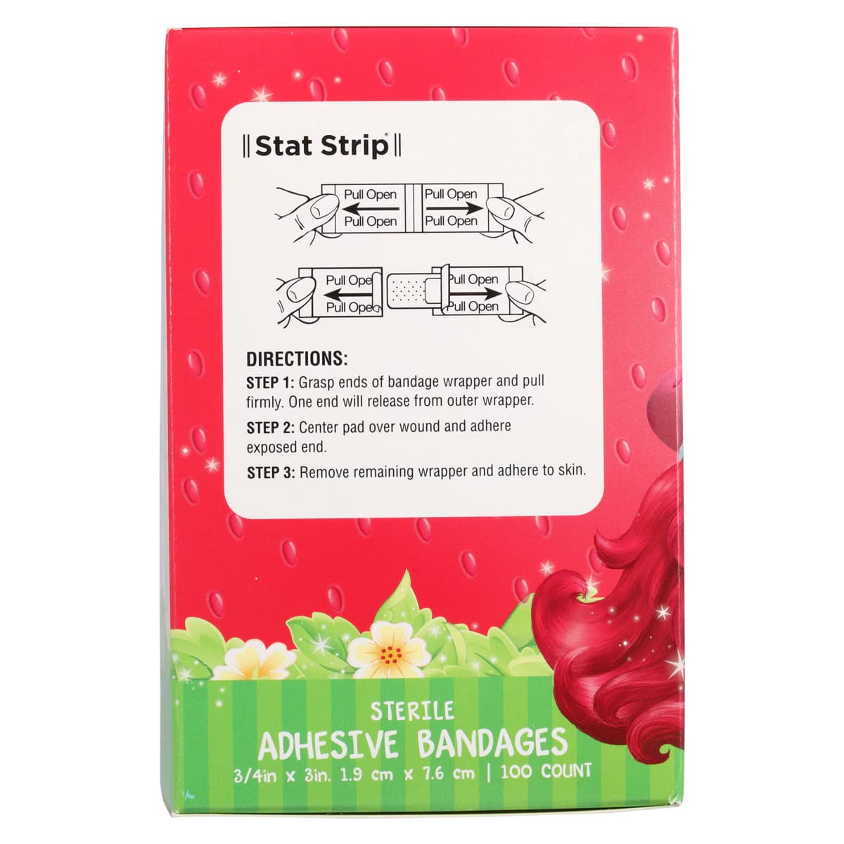 Dukal Stat Strip Adhesive Bandages, Plastic, Strawberry Shortcake, 3/4" x 3", Sterile, 100/Box thumbnail 5