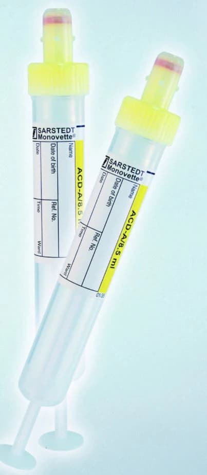 Sarstedt S-Monovette Venous Blood Collection Tube, ACD-A, Yellow Cap, 8.5 mL, 50/Pk - Tube BC S-Monovette ACD-A - Image 1