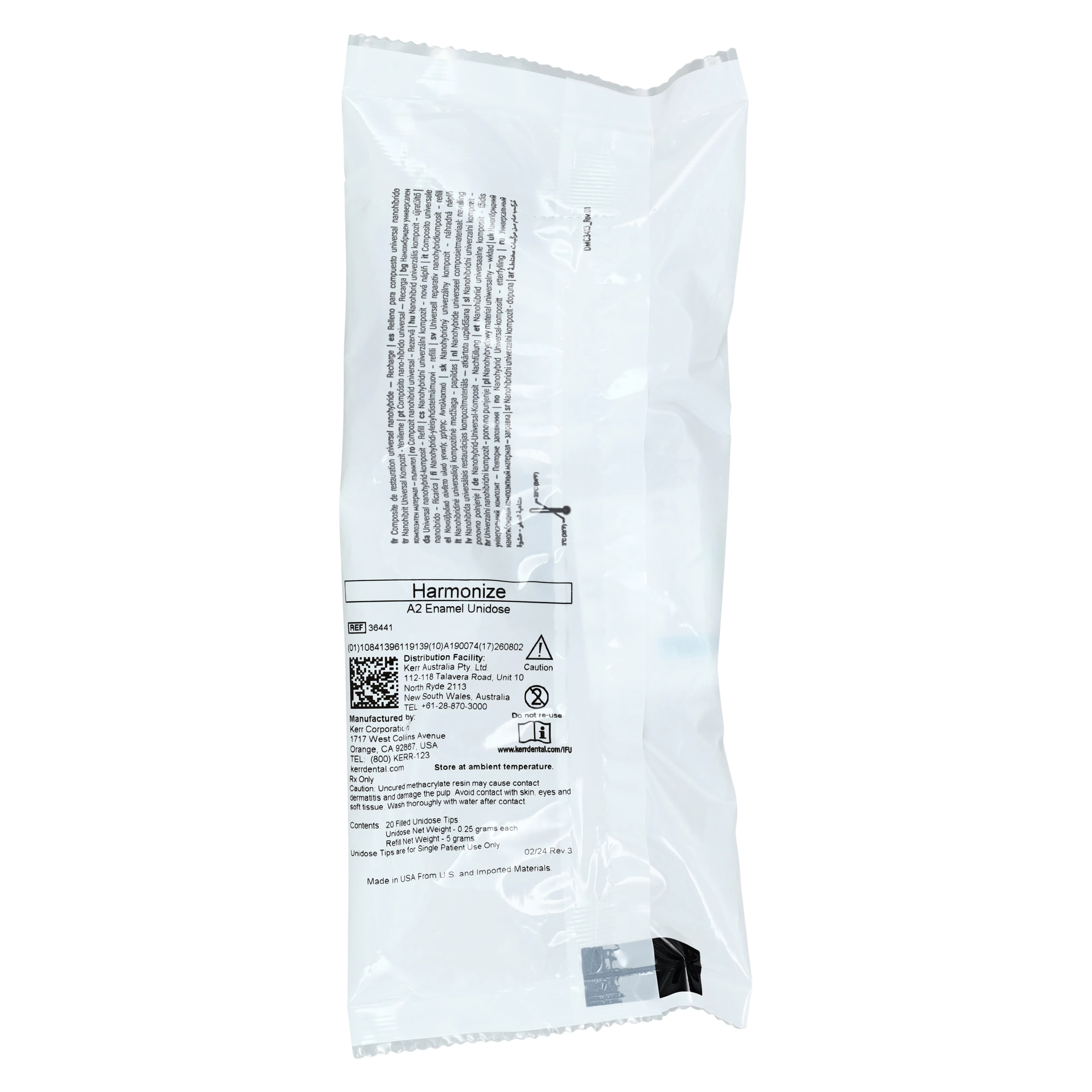 Harmonize Nanohybrid Universal Composite, Unidose Refill, 0.25 g, A2 Enamel, 20/Pk, 36441 thumbnail 3