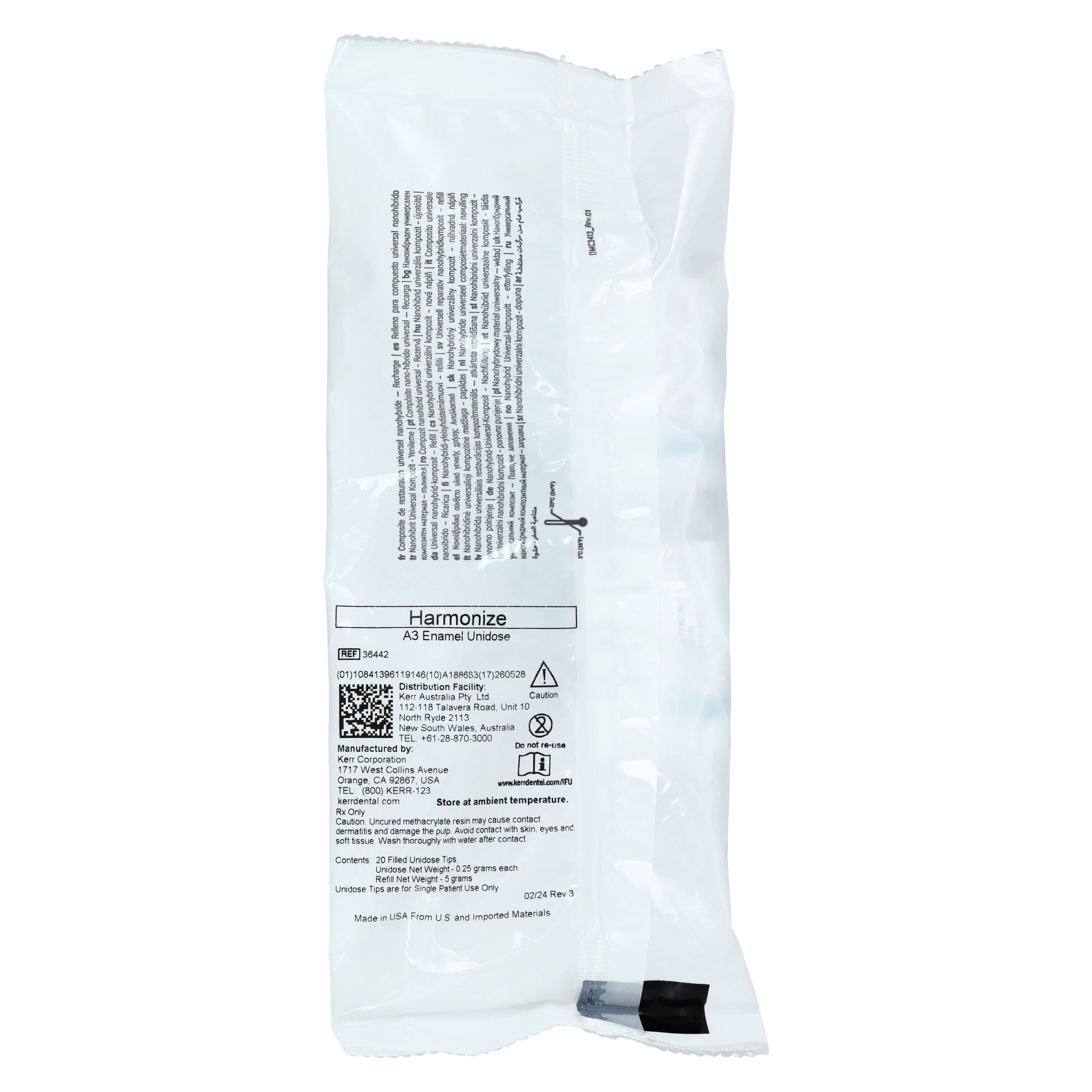 Harmonize Nanohybrid Universal Composite, Unidose Refill, 0.25 g, A3 Enamel, 20/Pk, 36442 thumbnail 3