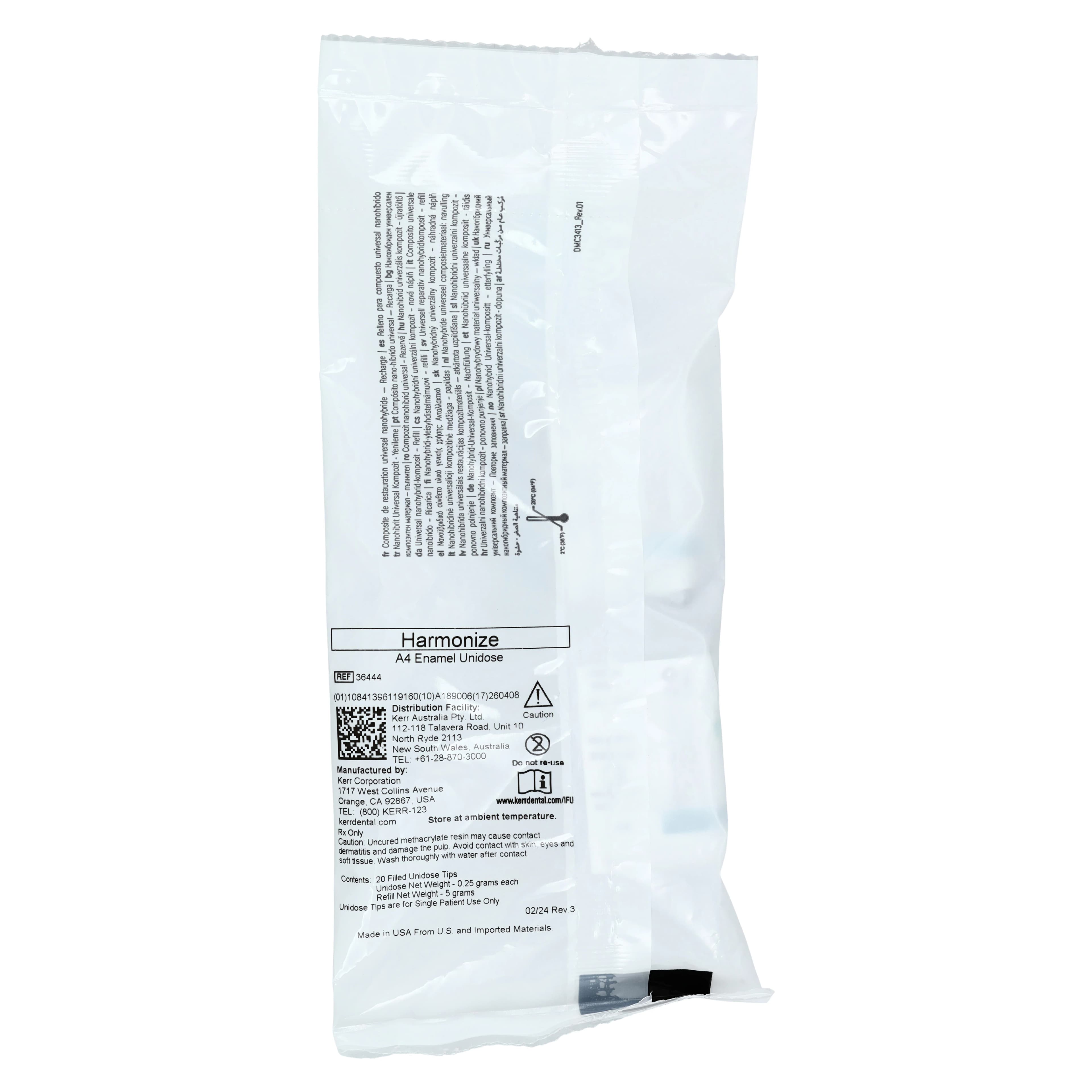 Harmonize Nanohybrid Universal Composite, Unidose Refill, 0.25 g, A4 Enamel, 20/Pk, 36444 thumbnail 3