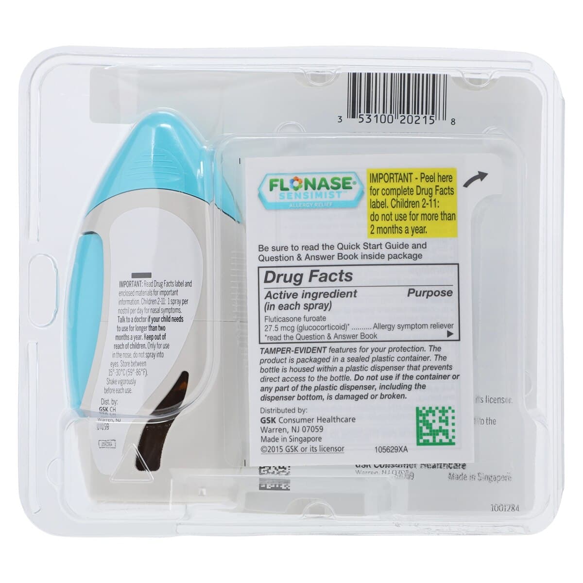Flonase Sensimist Allergy Relief Nasal Spray, 27.5 mcg, 60 Sprays, 5.9 mL Bottle thumbnail 2