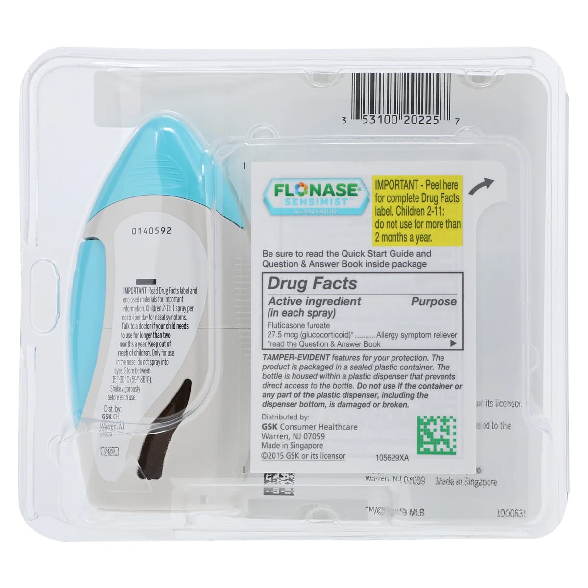 Flonase Sensimist Allergy Relief Nasal Spray, 27.5 mcg, 120 Sprays, 9.1 mL Bottle thumbnail 2
