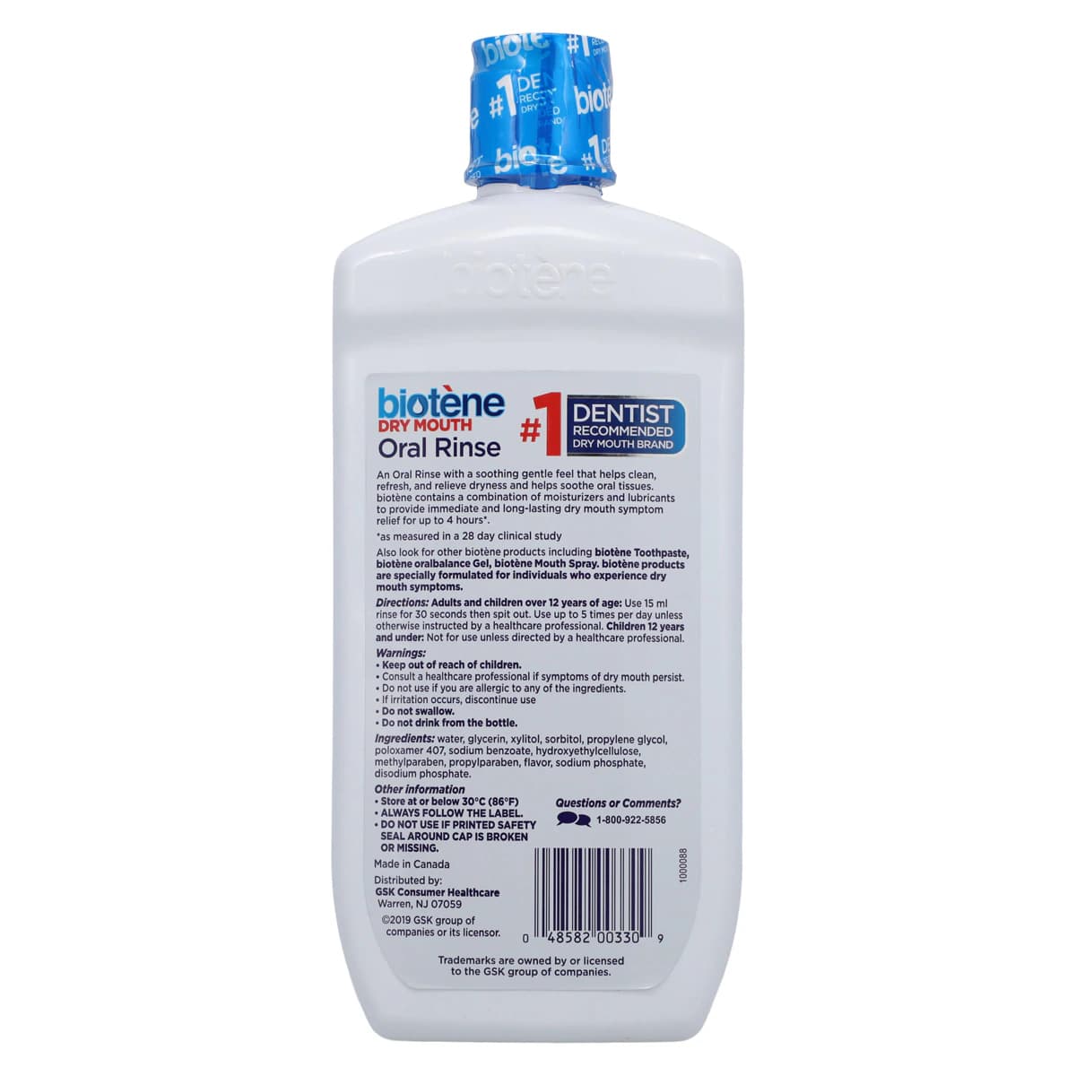 Biotene Dry Mouth Oral Rinse, Fresh Mint, Alcohol-Free, Fluoride-Free, 16 oz Bottle thumbnail 2