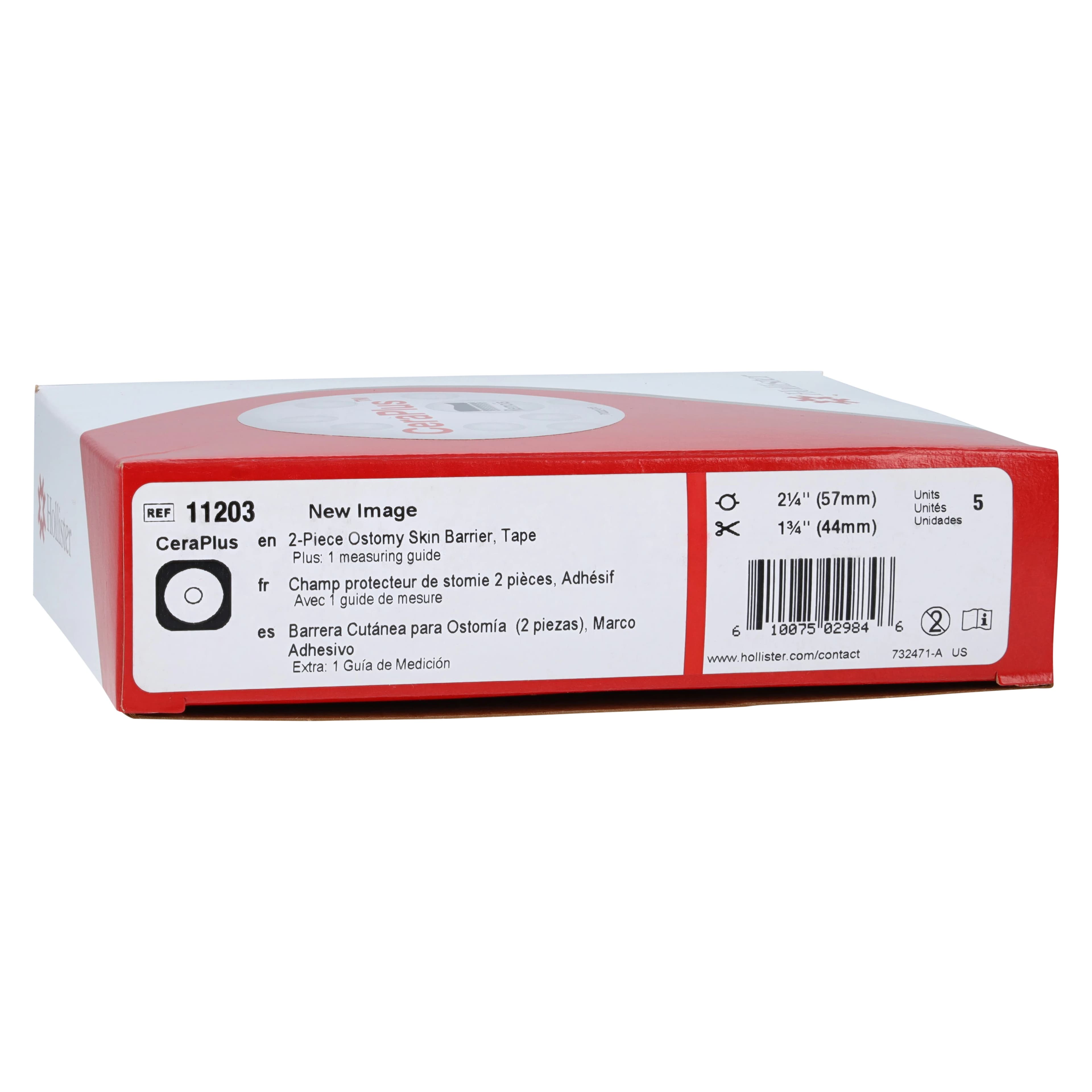 Hollister CeraPlus Skin Barrier Wafer, Red, Cut-to-Fit, 2-1/4" - Barrier Wafer Ceraplus Red - Image 1