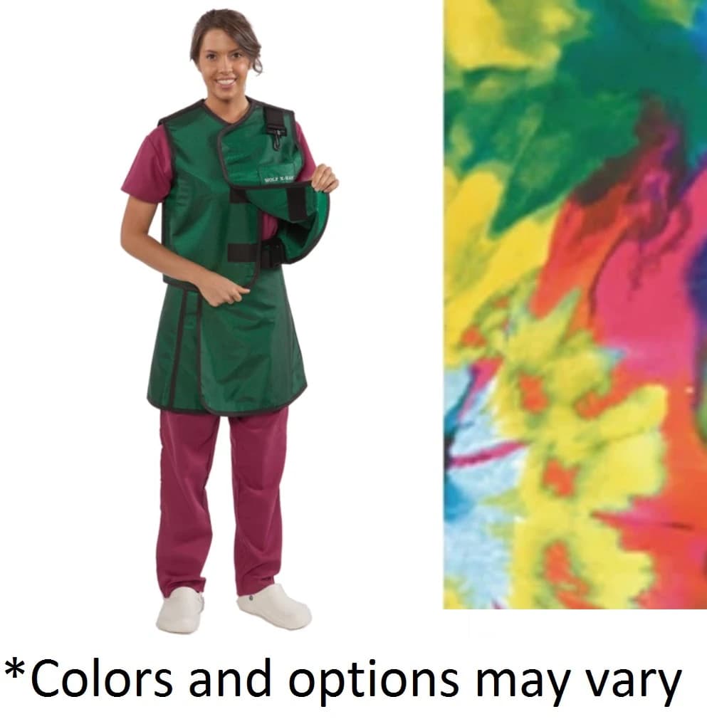 Wolf X-Ray Lead X-Ray Apron, Large Adult, Tie-Dye, With Collar, 0.5 mm Lead Equivalent - Apron/Vest X-Ray Lead Female - Image 1
