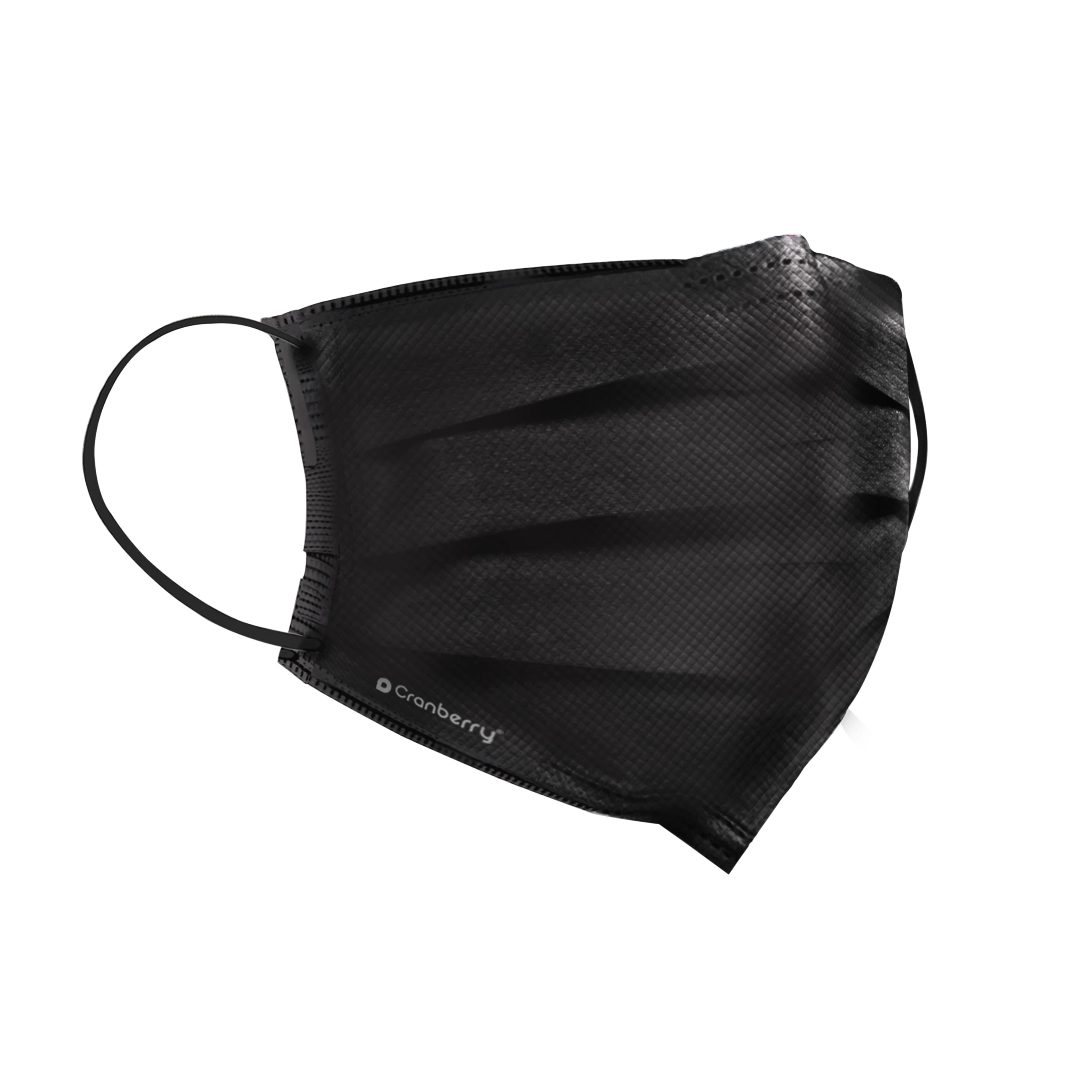 Cranberry Carbon ASTM Level 3 Earloop Face Mask, 4-Ply, Black, 50/Box, C2900K thumbnail 3