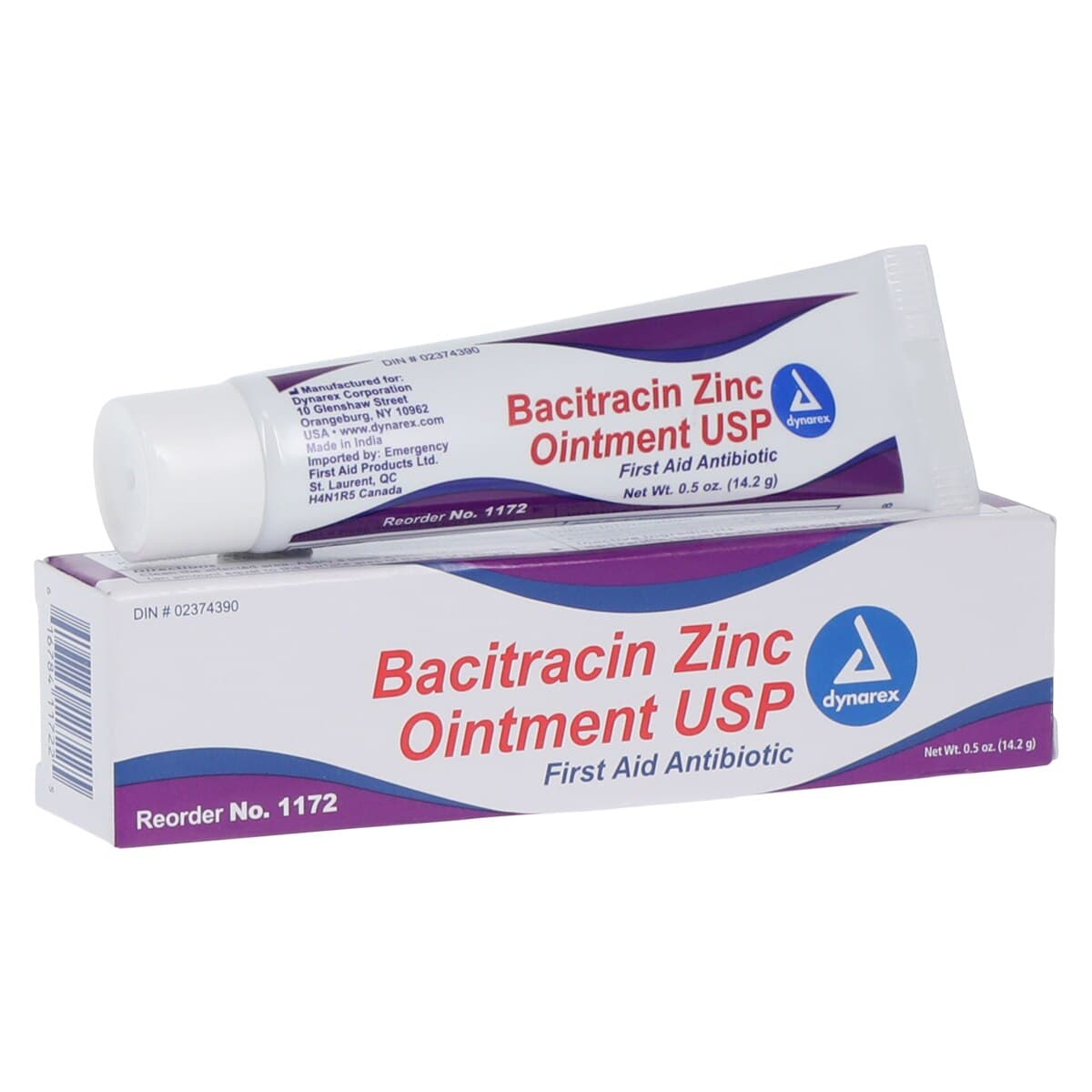 Dynarex Bacitracin Zinc Topical Ointment, 500 units/g, 0.5 oz Tube thumbnail 2