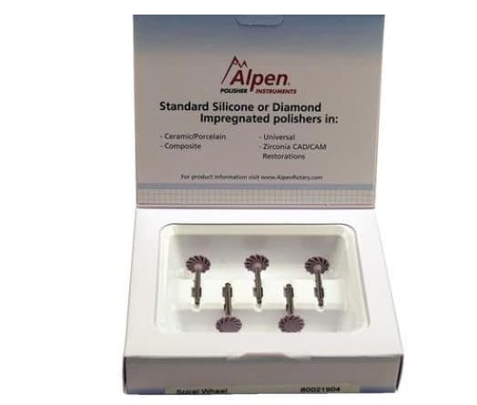 Alpen ShapeGuard Composite Plus Polishers, Step 1, 110 mm, RA, Fine, Purple, 5/Pkg, 60021904 - Alpen ShapeGuard Polishers, Composite Plus, 110 mm, 5/Pkg, Step 1, 60021904 - Image 1