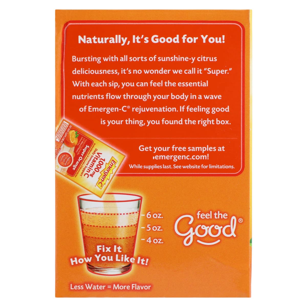 Emergen-C Super Orange Effervescent Powder Mix, 30 Count Box thumbnail 4