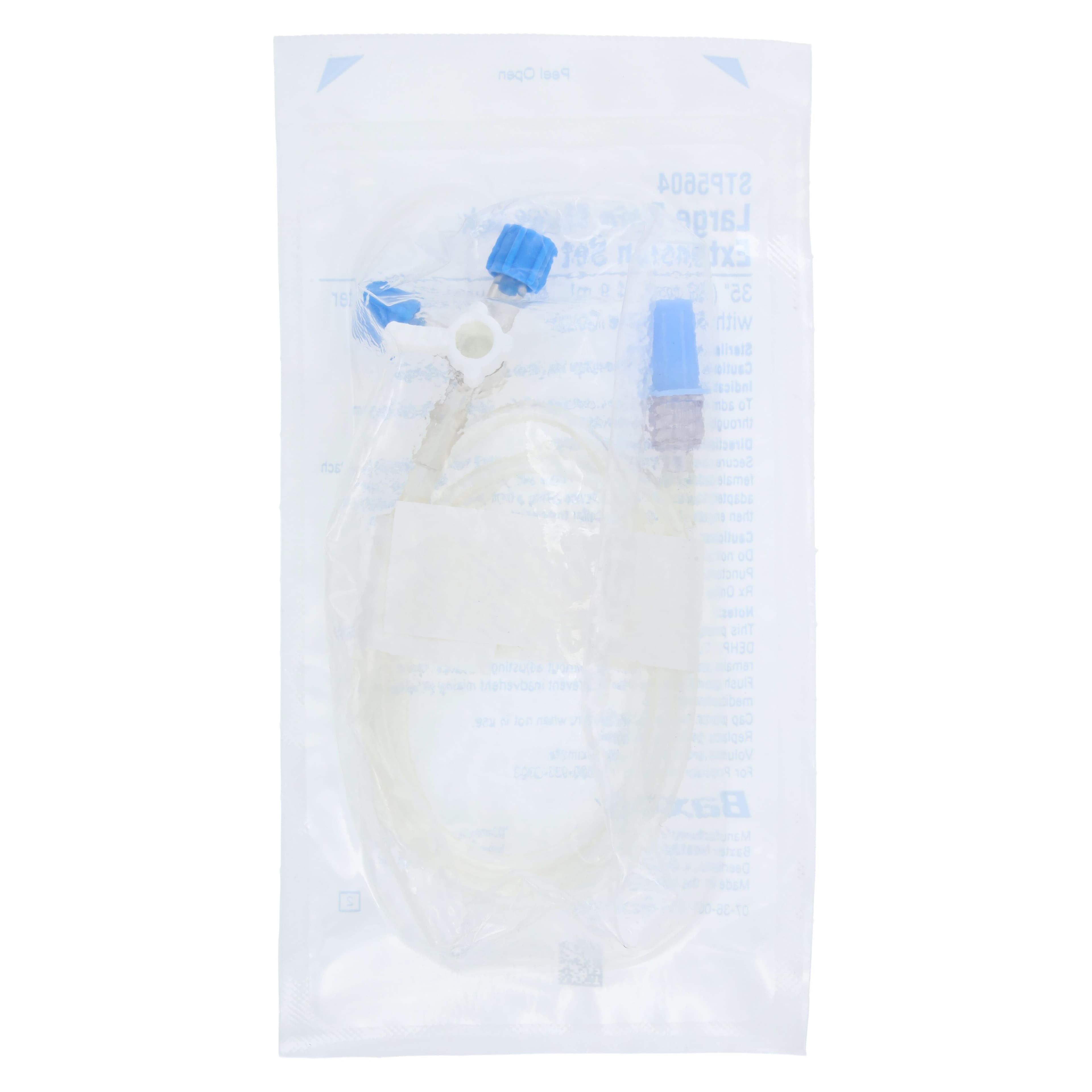 Baxter Stopcock Large Bore IV Extension Set, 35" Male Luer Lock Adapter, Retractable Collar, Sterile, 48/Case thumbnail 2