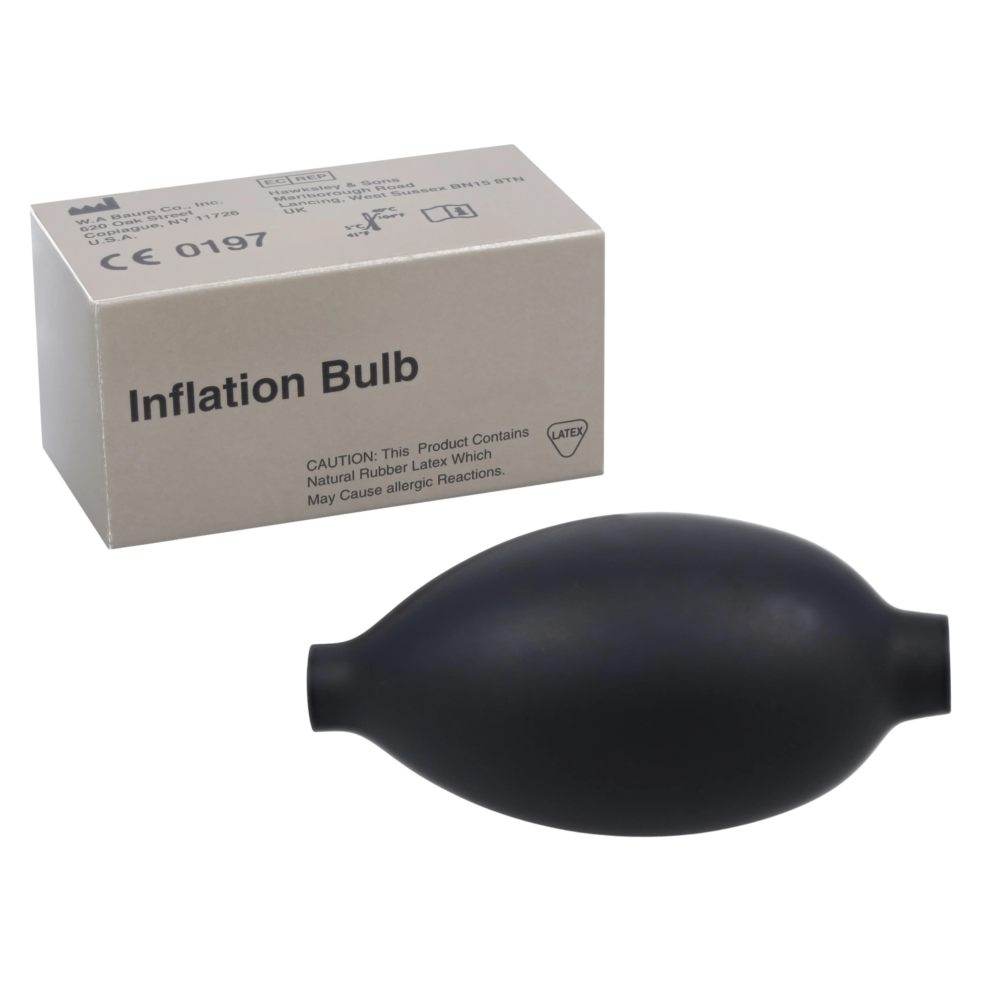 Baum Sphygmomanometer Latex Inflation Bulb, Black, for Aneroid Sphygmomanometers, Each - Sphyg Latex Inflation Bulb - Image 1