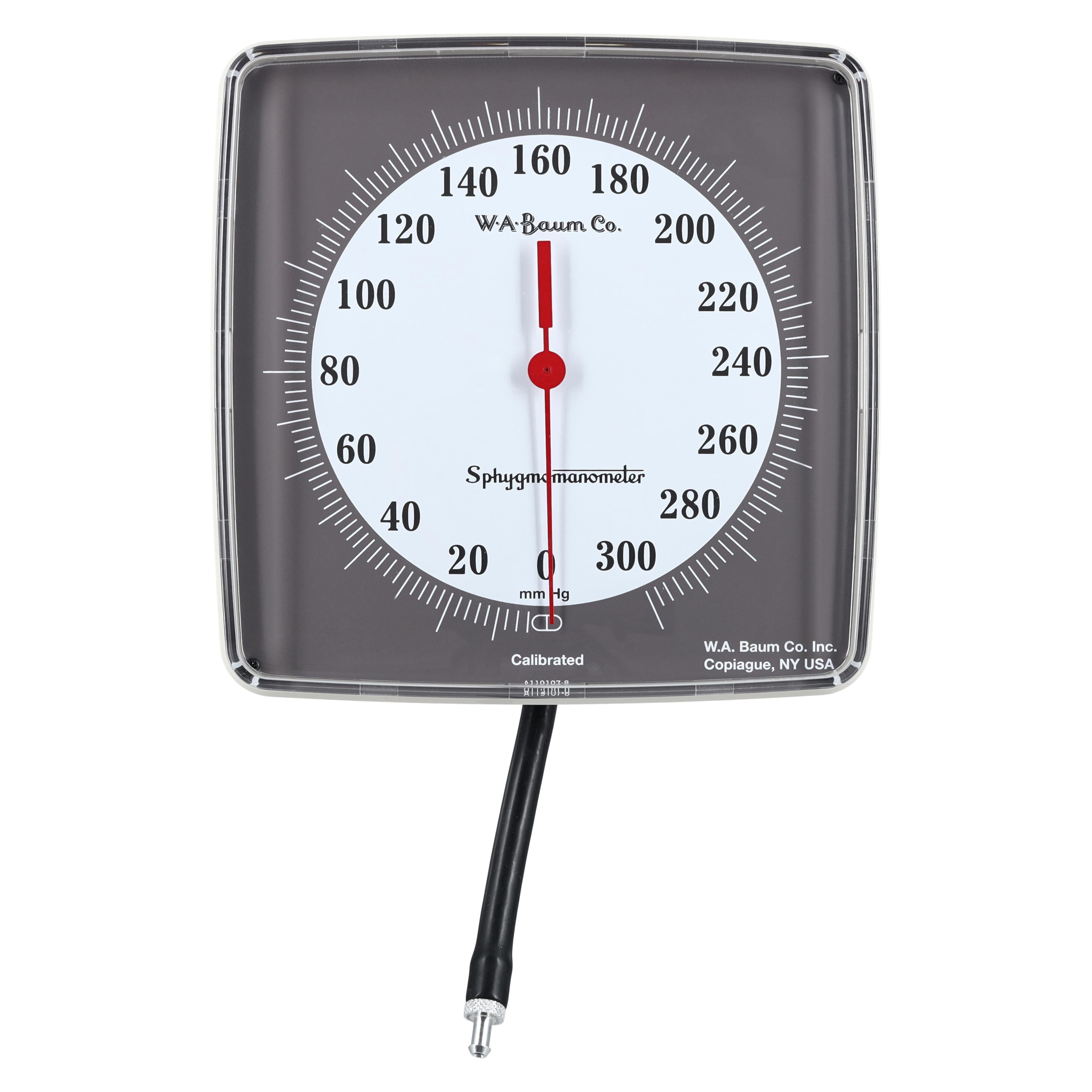 W.A. Baum Calibrated V-Lok Aneroid Sphygmomanometer, Wall Mount, Adult, Neutral White Latex Arm, High Contrast Dial thumbnail 5