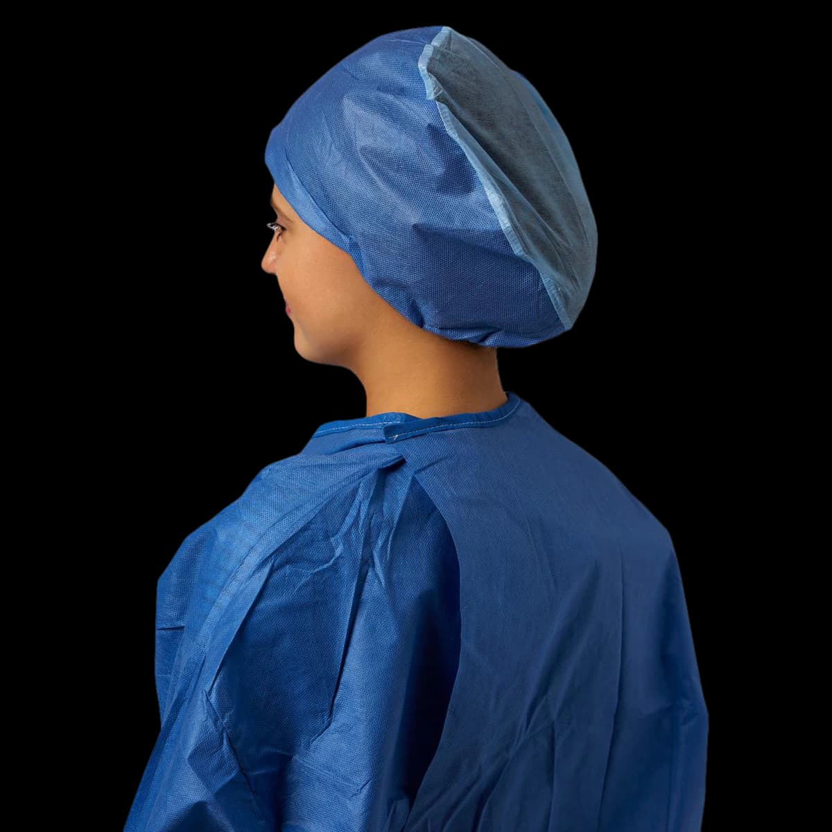 Medline Premium Elastic Surgeon Cap, Blue/Black, 500/Case - Cap Surgeon Premium Elastic - Image 1