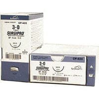 Medtronic Polysorb Suture, 4-0, 30" Absorbable Braid, CV-22 Taper Point 1/2 Circle Needle 13mm, Coated Violet, 36/Box - Suture Surgipro 30" Taper Pnt - Image 1