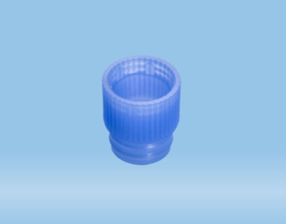 Sarstedt Push Tube Caps for 13mm Tubes, LDPE, Blue, 1000/Pk - Caps Push f/13mm Tubes - Image 1