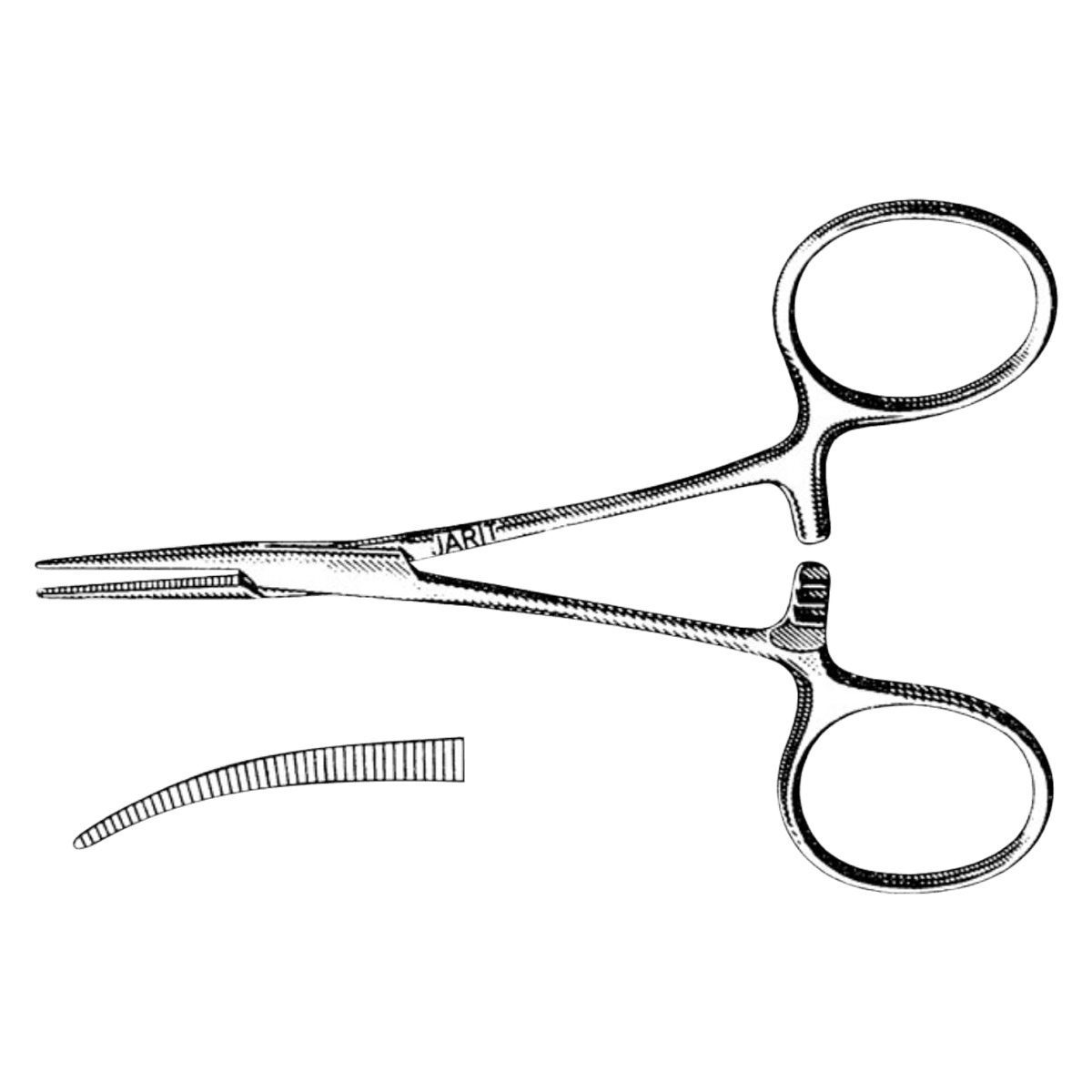 Hartman Mosquito Forceps, Curved, 3-7/8" (98 mm), Stainless Steel - Forcep Hartman Mosquito Mirror - Image 1