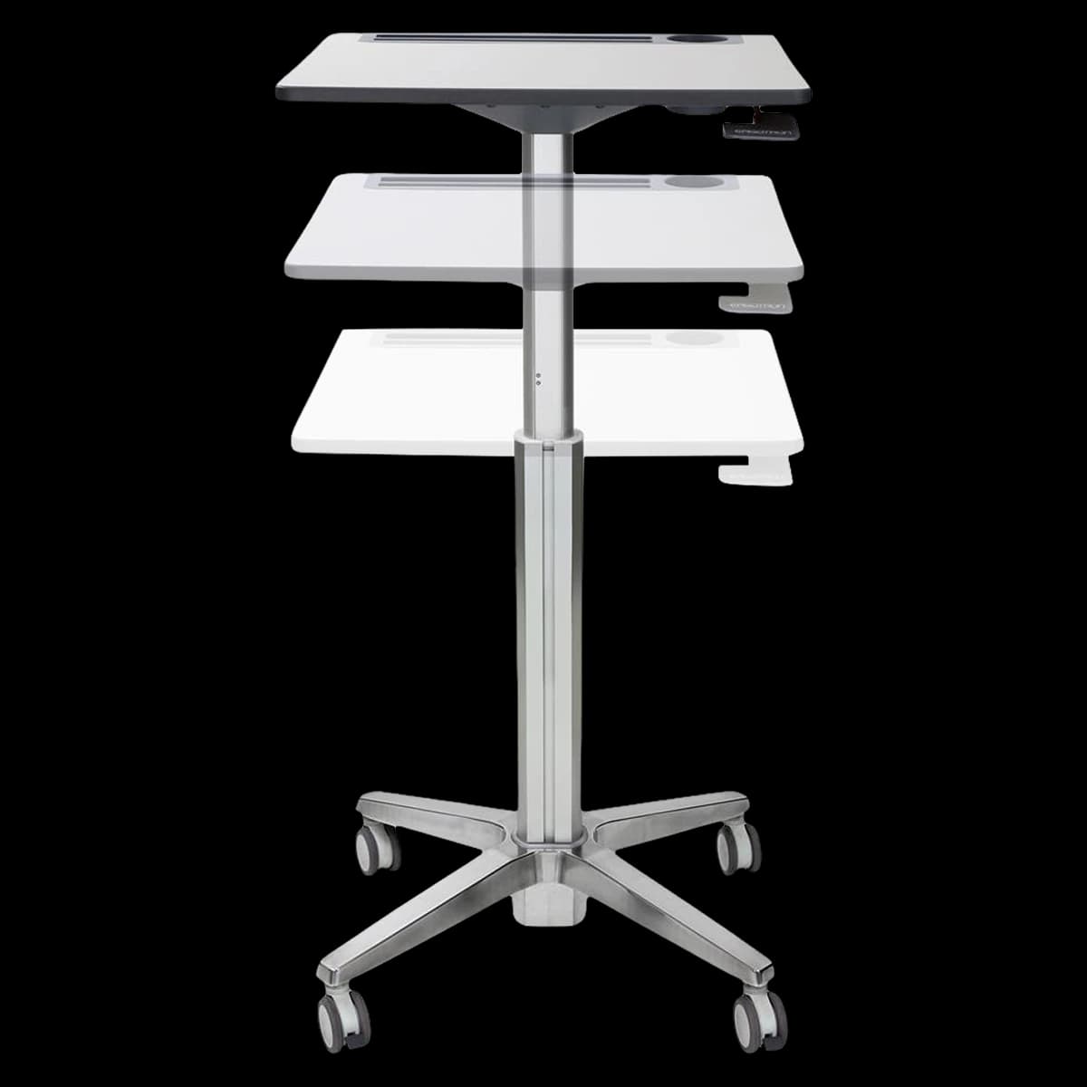 Ergotron LearnFit Standing/Self-Locking Desk with 4 Casters, for Ultrasound Cart - Cart Ultrasound Adj Stnd Desk - Image 1