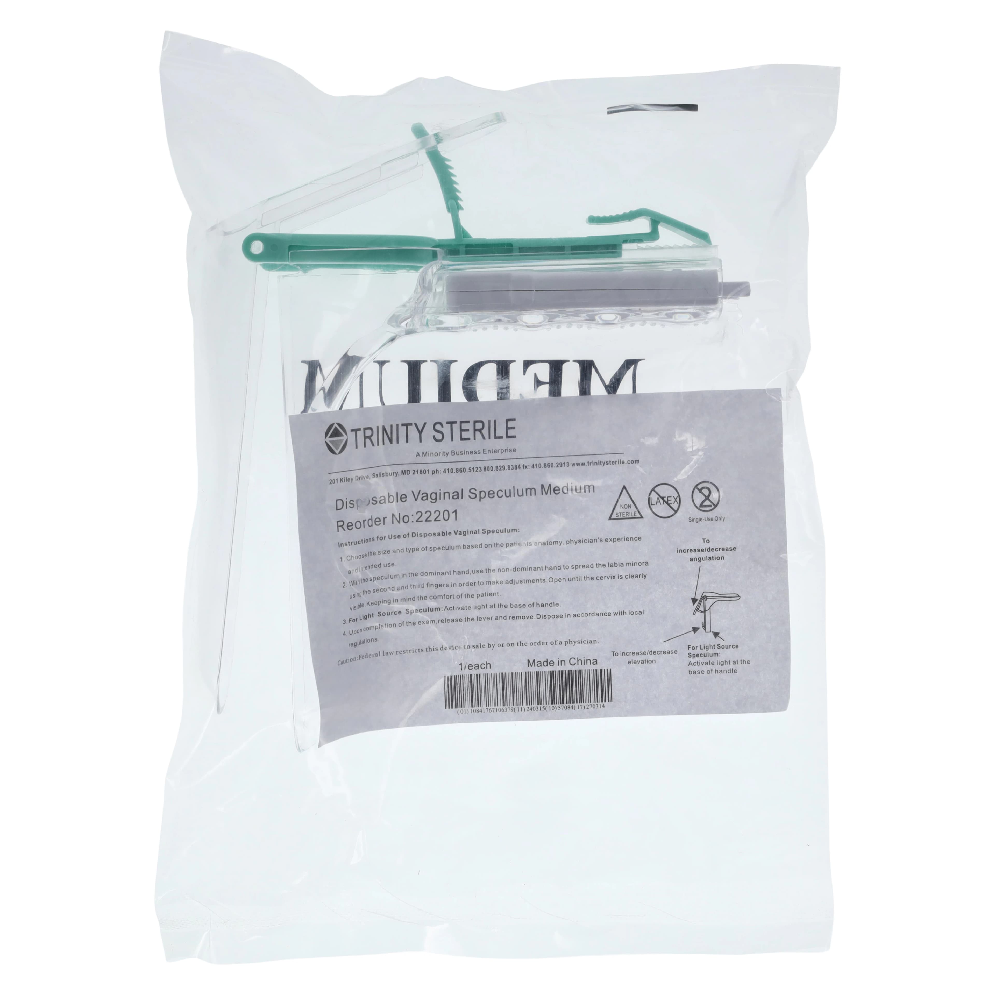 Trinity Sterile Vaginal Speculum with Built-In LED, Medium, 100/Box thumbnail 2
