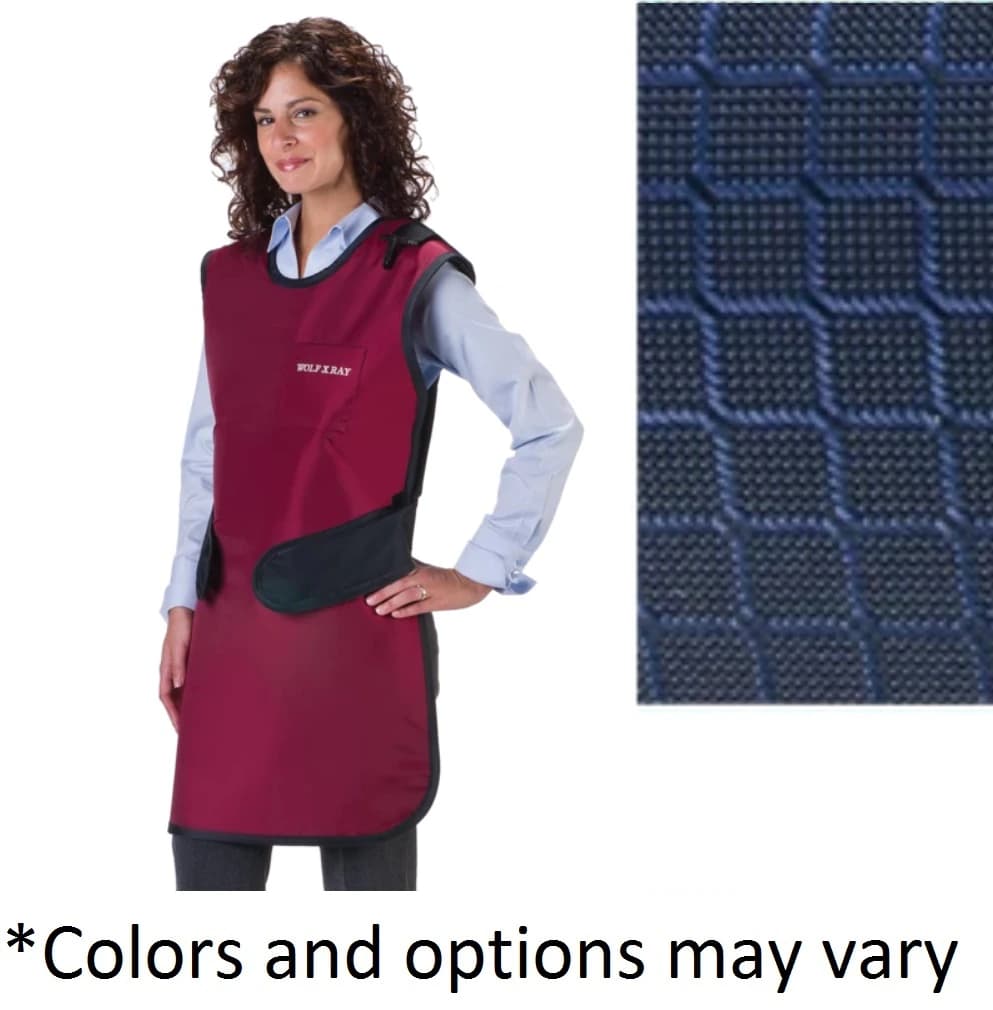 Wolf X-Ray Easy Wrap Lead Apron, Medium, Shimmering Navy, 0.5mm Lead Equivalency, 1 Each - Easy Wrap Apron Medium Shimmering Navy - Image 1