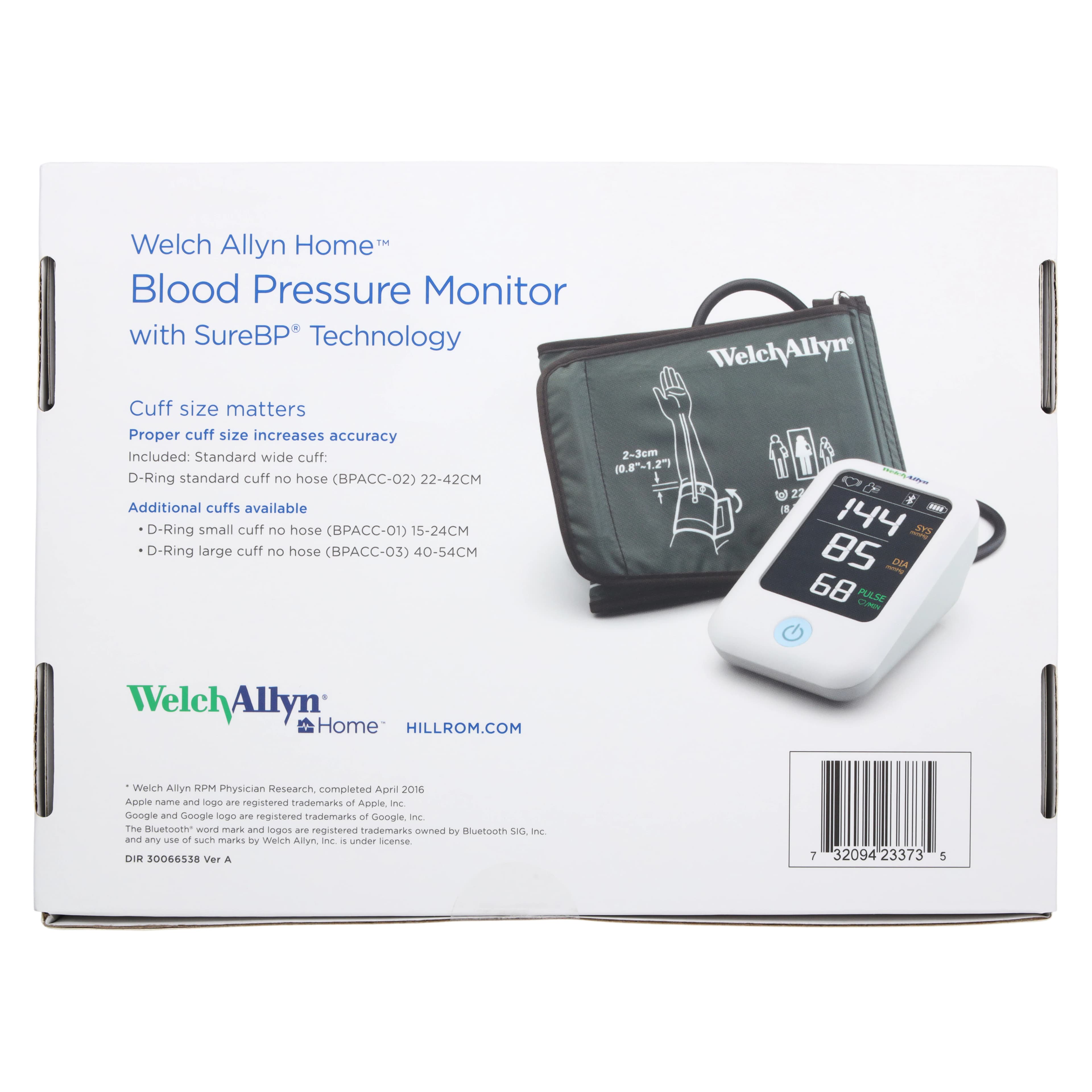 Welch Blood Pressure Monitor Home, Digital Display, Black/White thumbnail 7