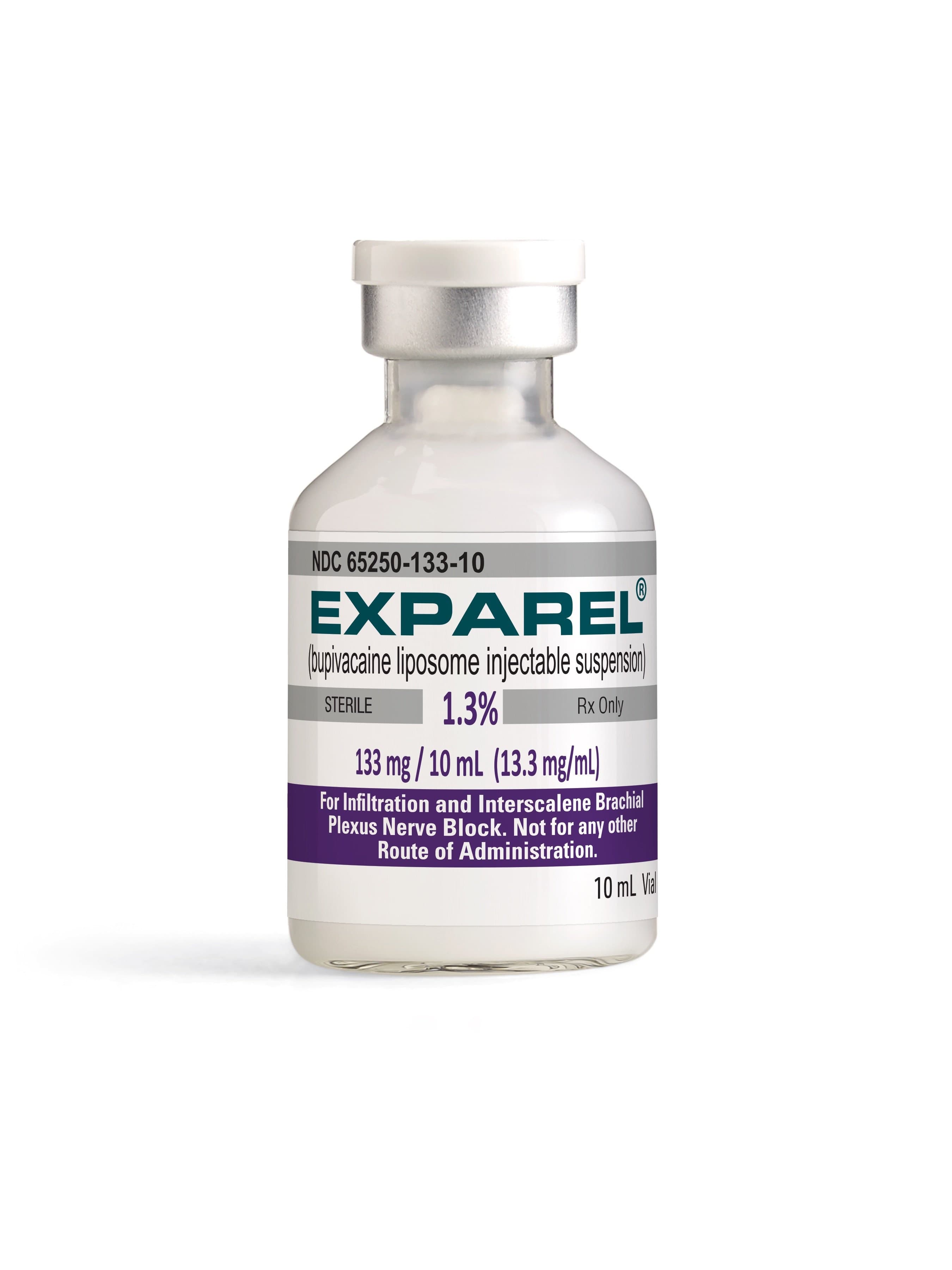 Exparel 1.3% Liposomal Suspension Injection, 133mg/vial, Preservative Free, 10mL Vial, 10/Package thumbnail 2