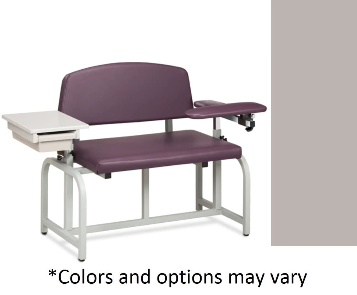 Clinton Industries Lab X Series Bariatric Blood Draw Chair, Country Mist, Tubular Steel Frame, 700 lb Capacity - Chair Blood Draw Bariatric - Image 1