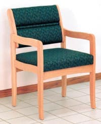 Wooden Mallet Valley Series Guest Chair, Oak/Vinyl, Mocha - Chair Guest Valley Ser Oak/Vnl - Image 1